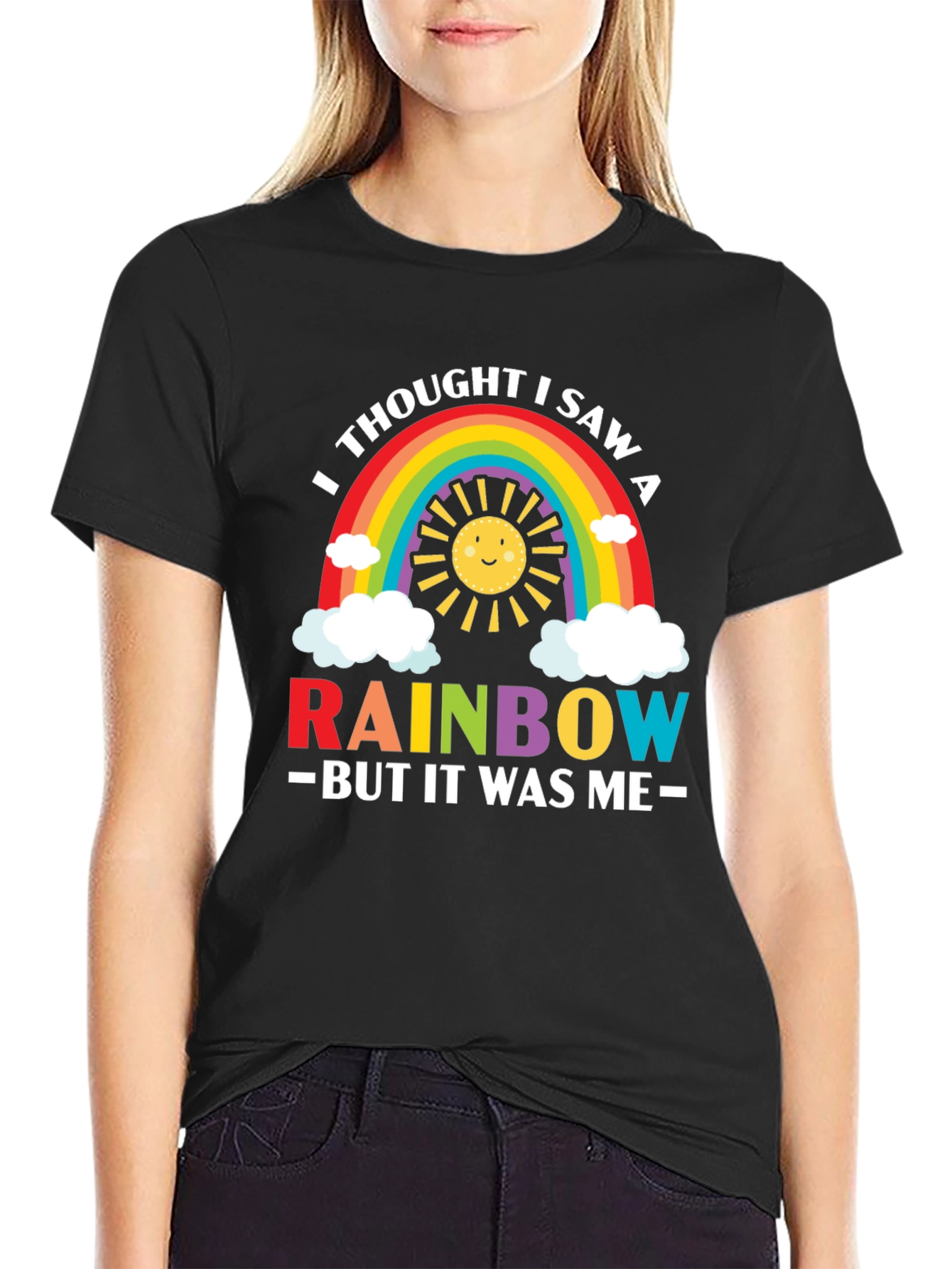 Black Rainbow Graphic Tee - Funny & Cute Men's T-Shirt view 2