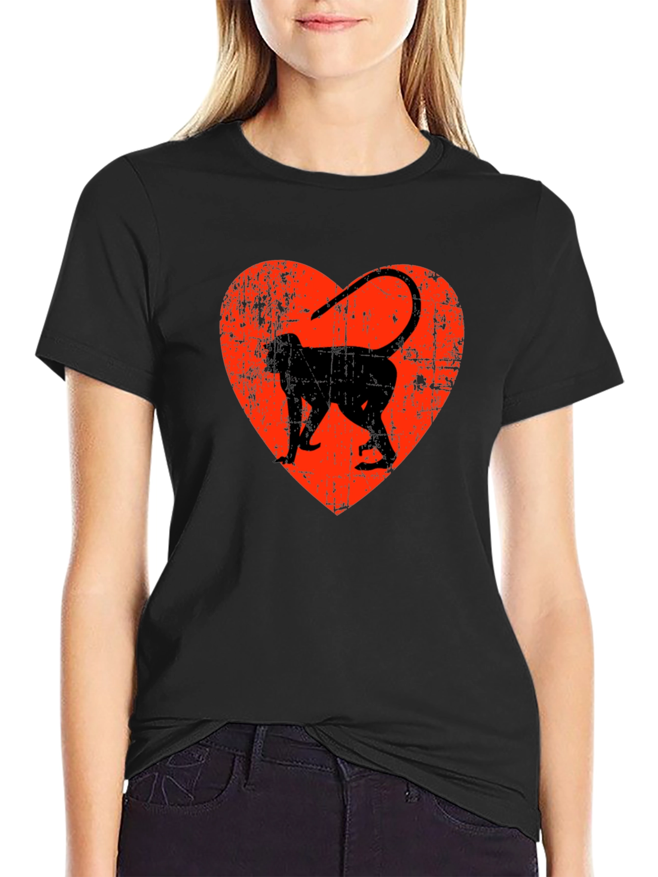 Black Monkey Heart Graphic T-Shirt view 2