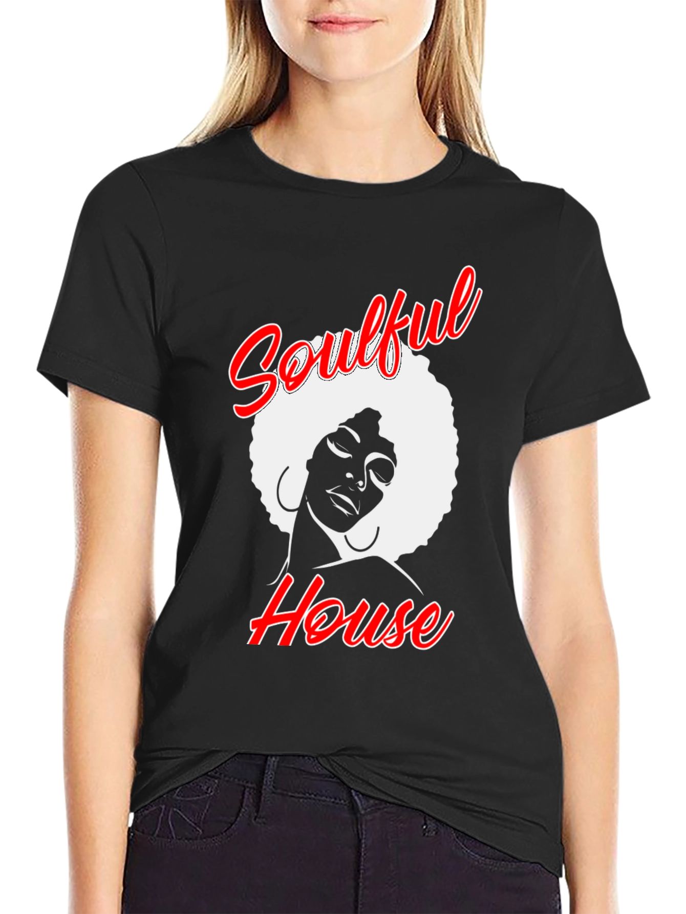 Black Soulful House Graphic T-Shirt - Black view 2
