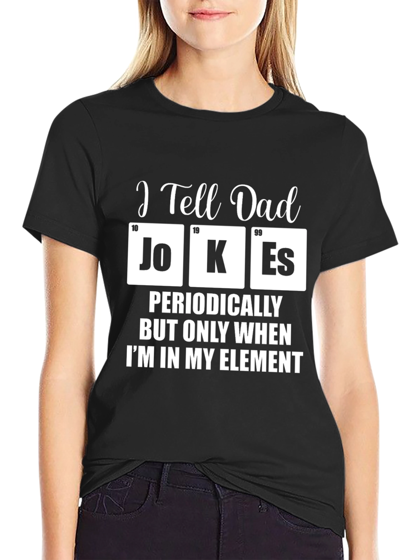 Black I Tell Dad Jokes Periodically T-Shirt view 2
