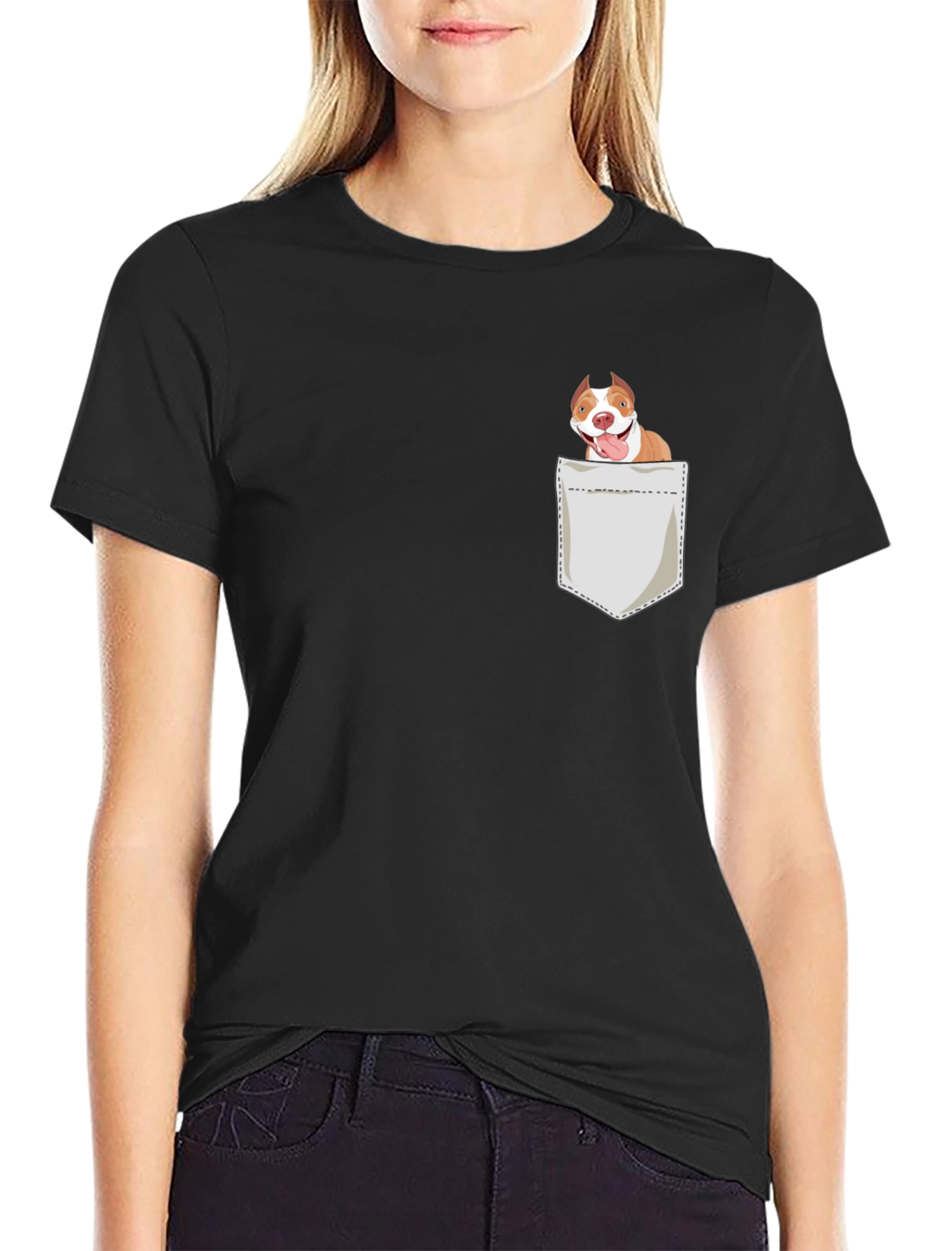 Black Dog in Pocket Graphic Tee view 2