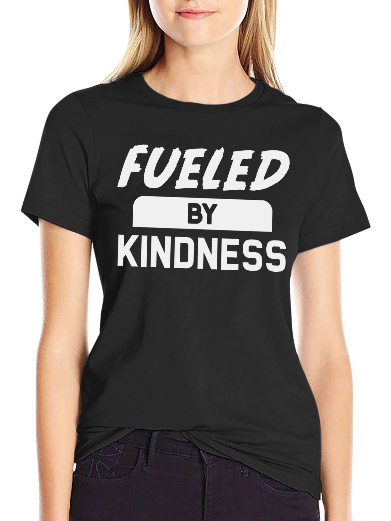 Black Fueled By Kindness Graphic Tee - Black view 2