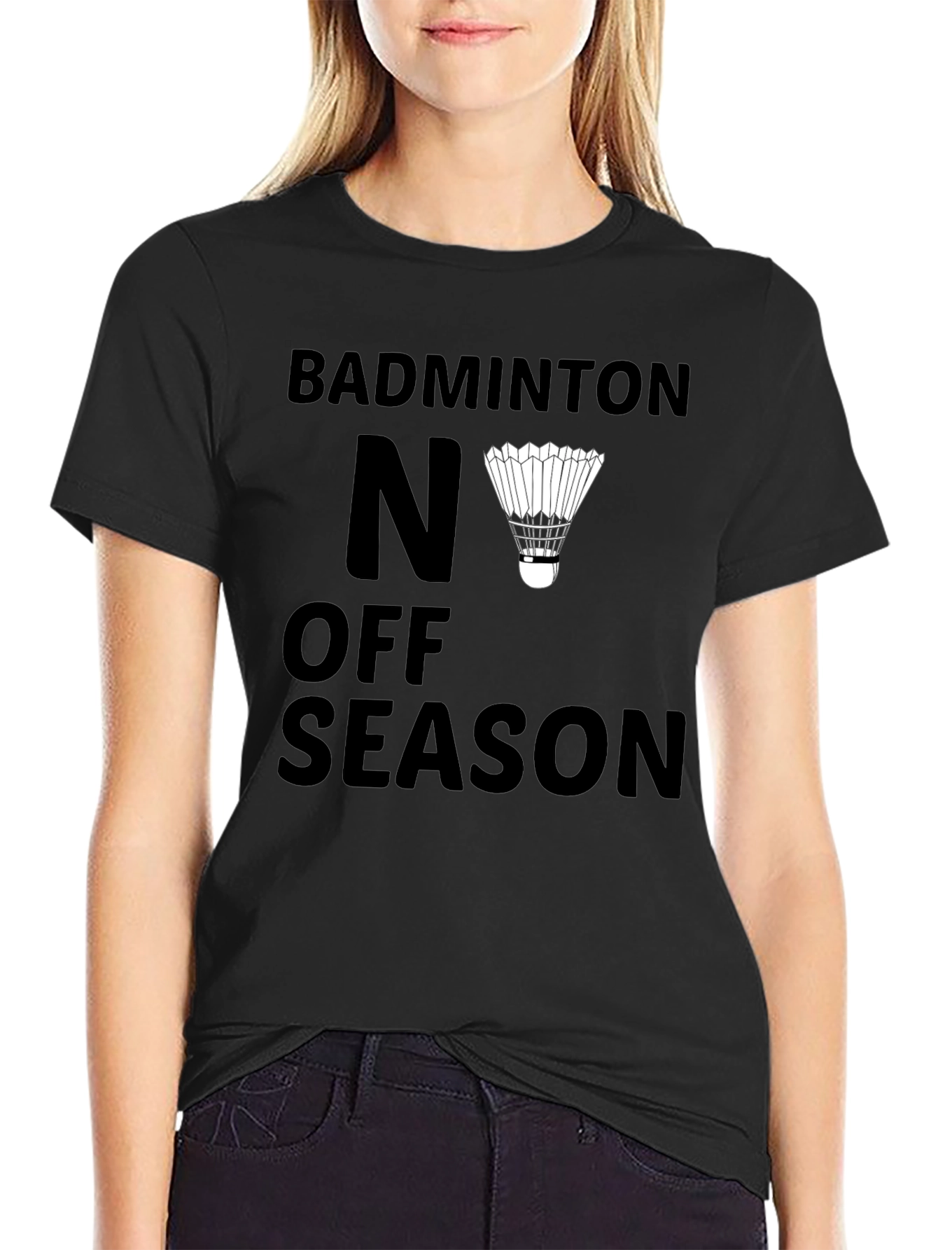 Black Badminton No Off Season Graphic T-Shirt view 2