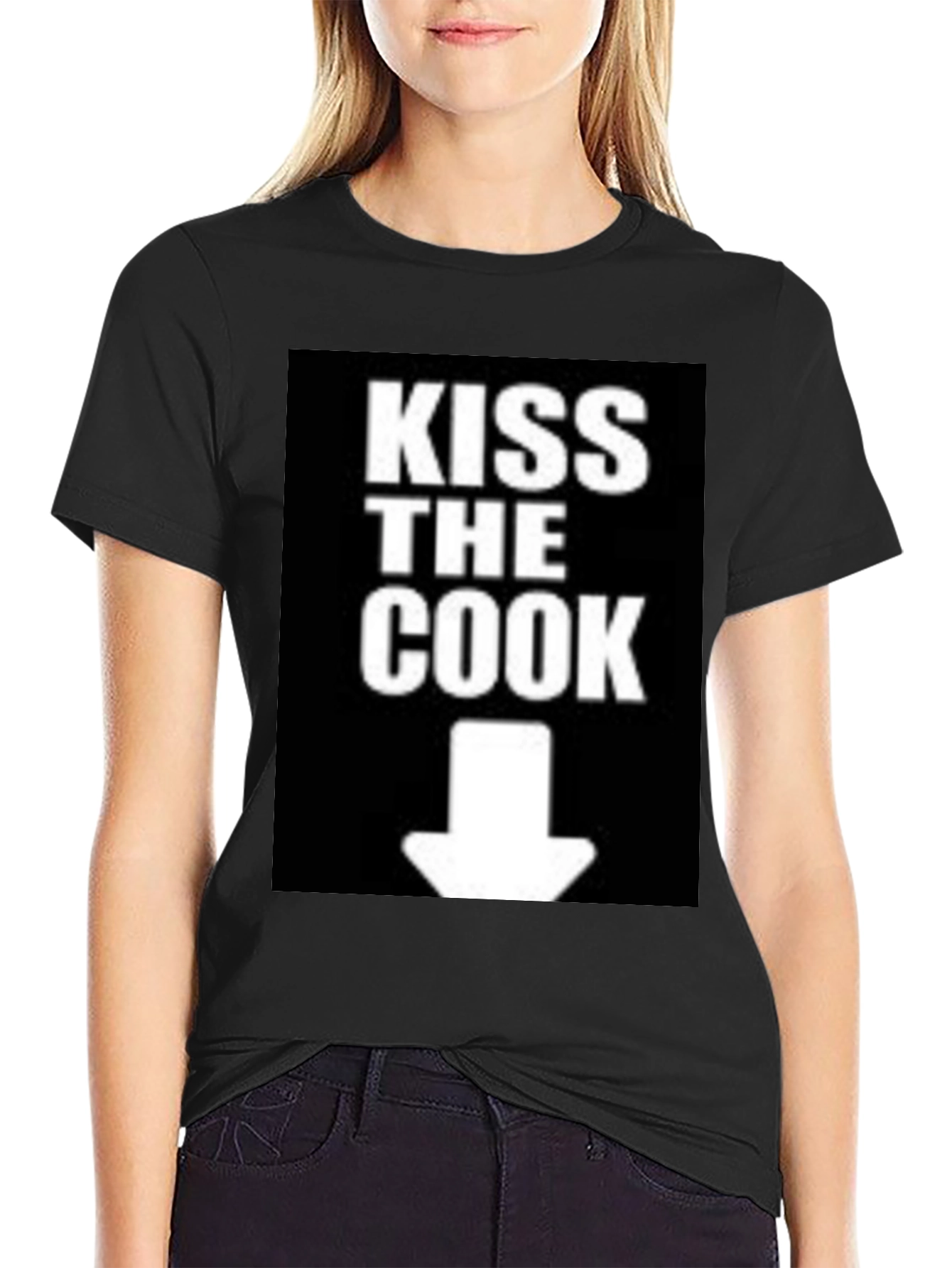 Black Kiss The Cook Novelty Graphic T-Shirt view 2