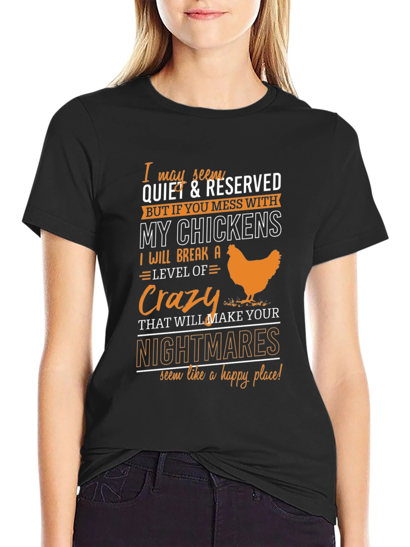 Black Crazy Chicken Lover T-Shirt view 2