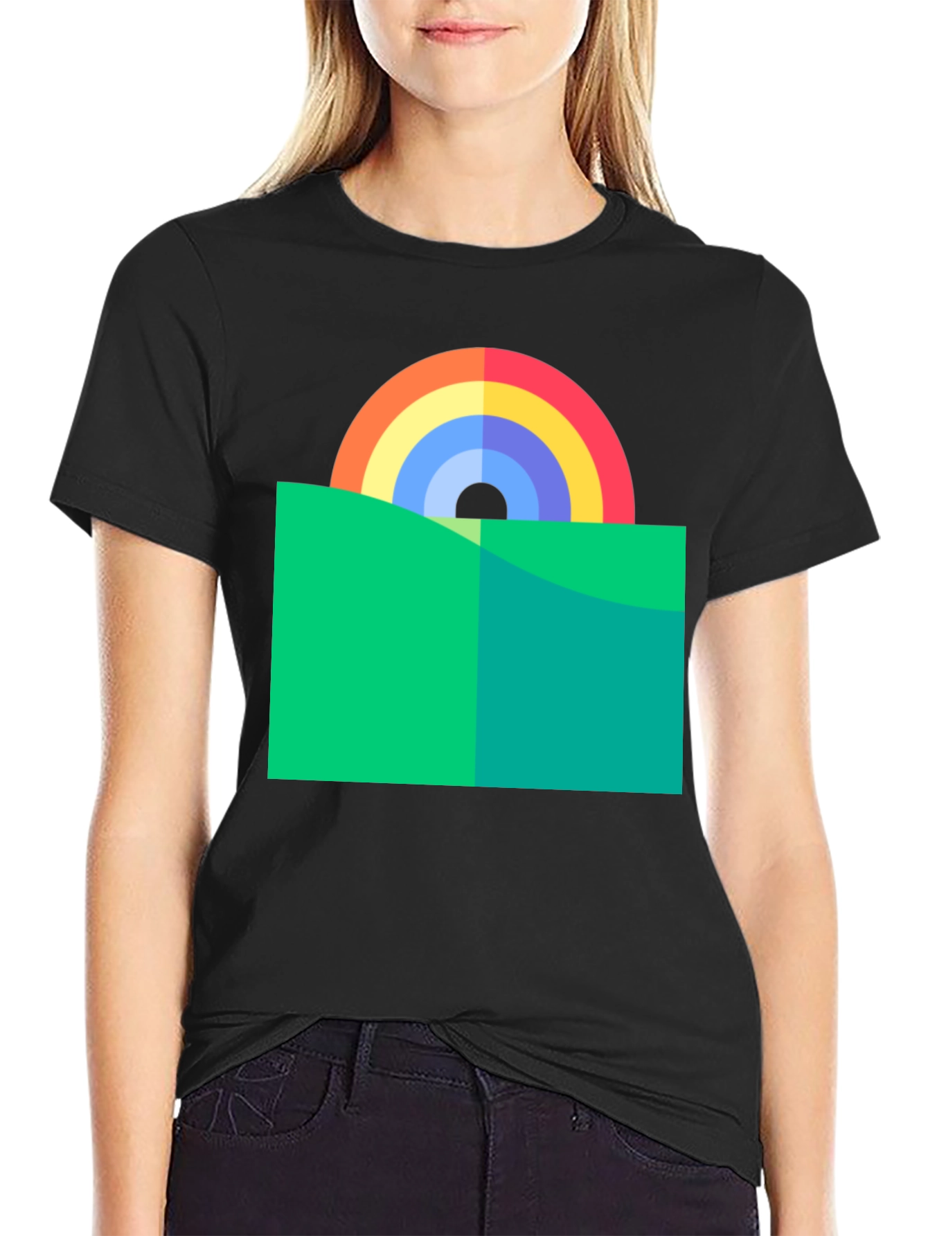 Black Rainbow Horizon Graphic Tee view 2