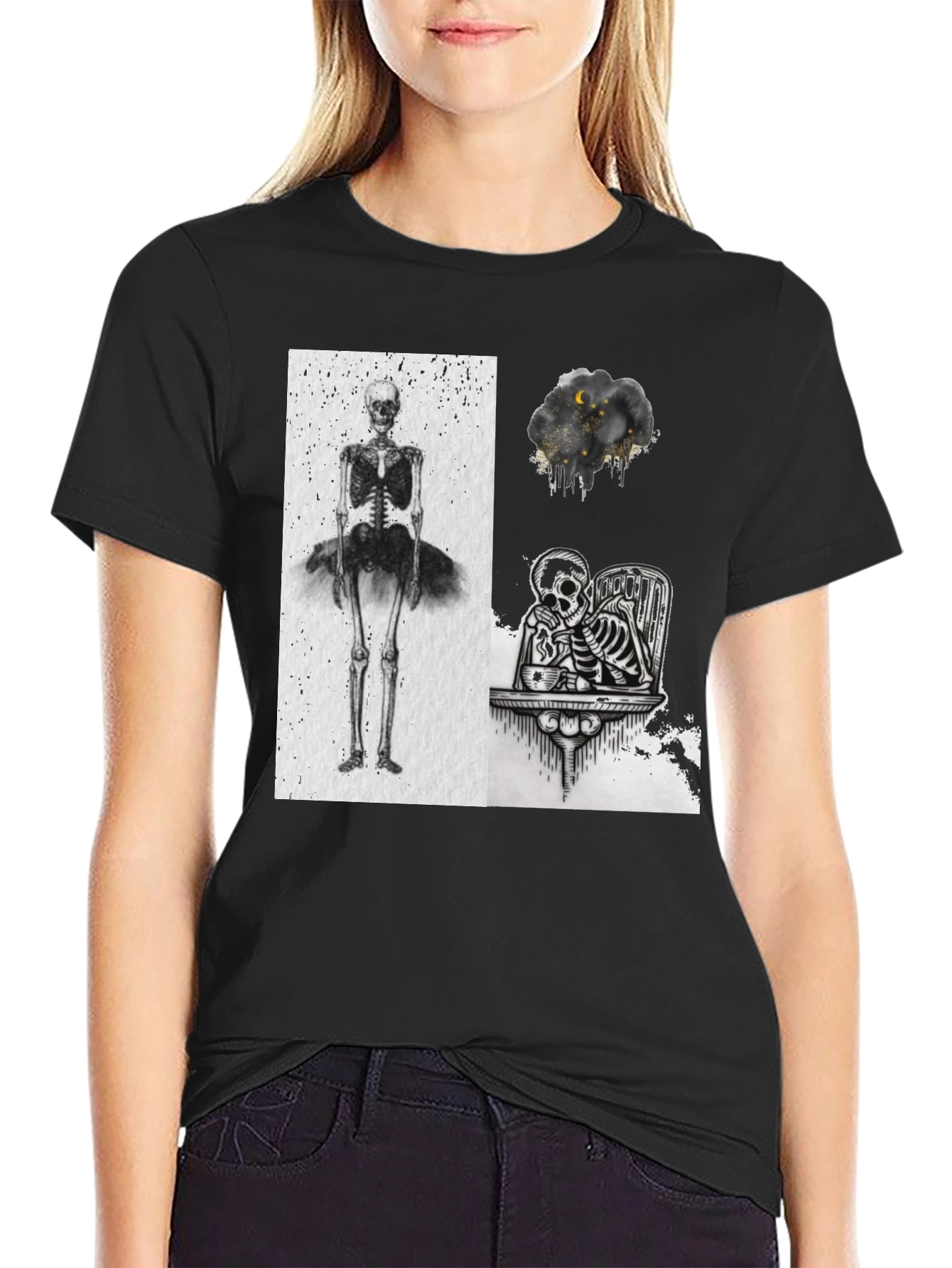 Skeleton Graphic Tee - Unique Print Design - 2