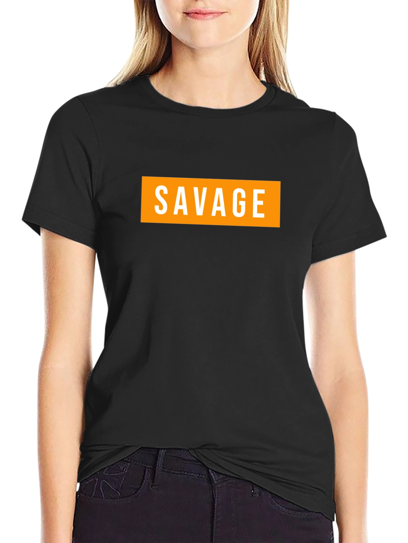 Black Men's Savage Graphic Tee - Bold Streetwear Style view 2