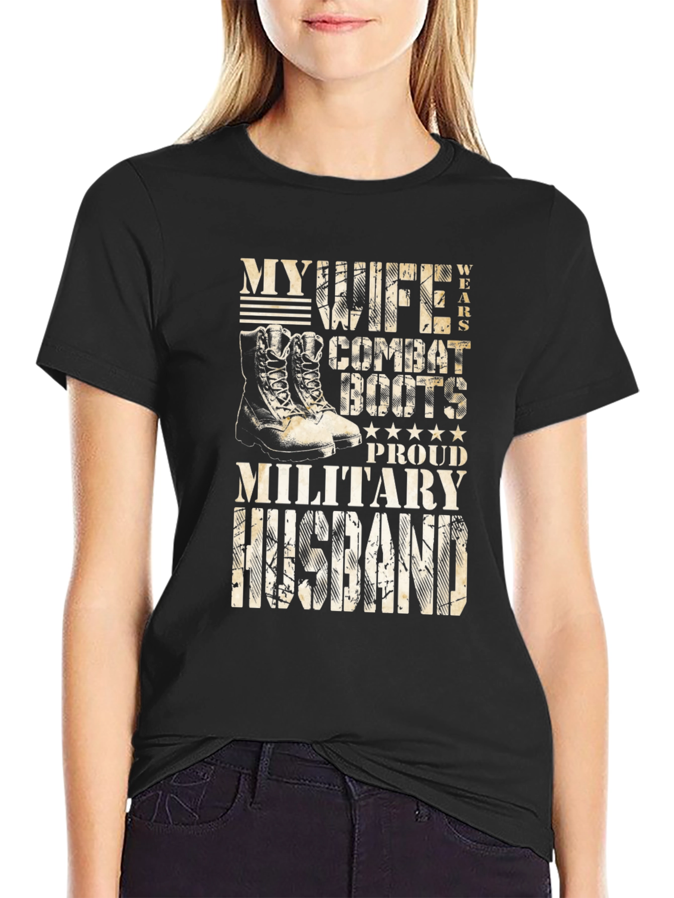 Military Husband Combat Boots T-Shirt - 2