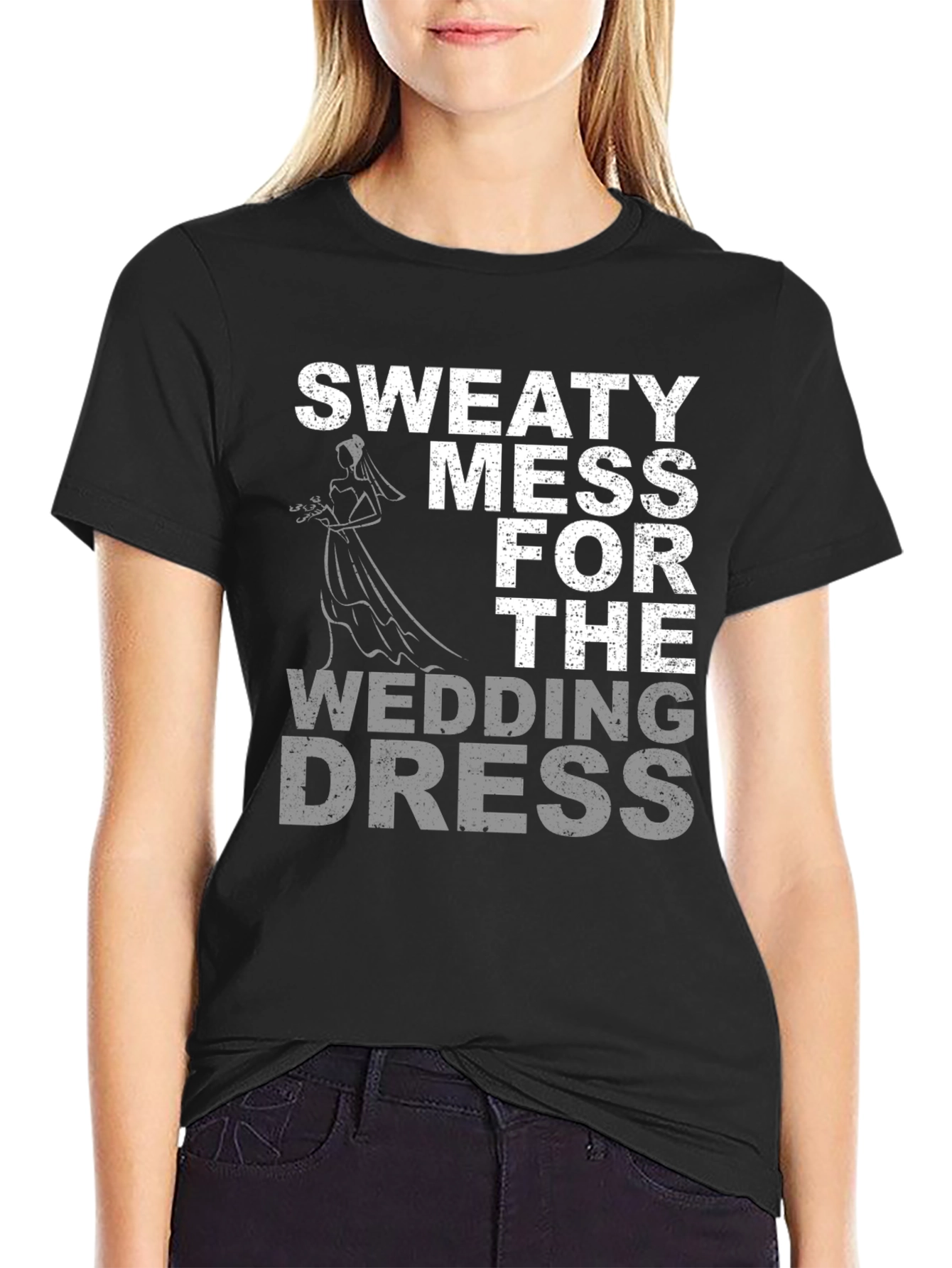 Sweaty Mess Wedding Dress Graphic T-Shirt - 2