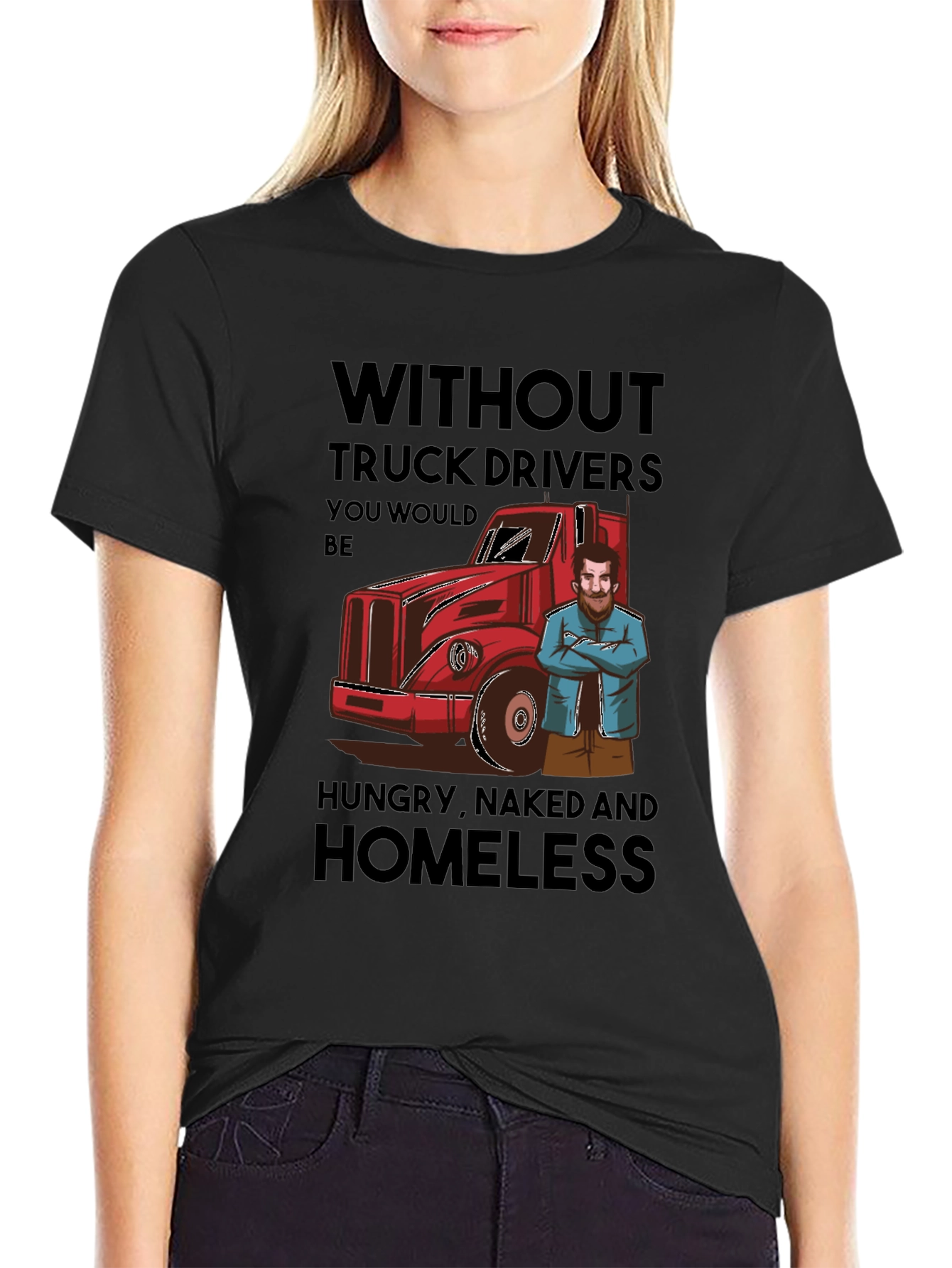 Black Truck Driver Appreciation T-Shirt - Funny Saying view 2