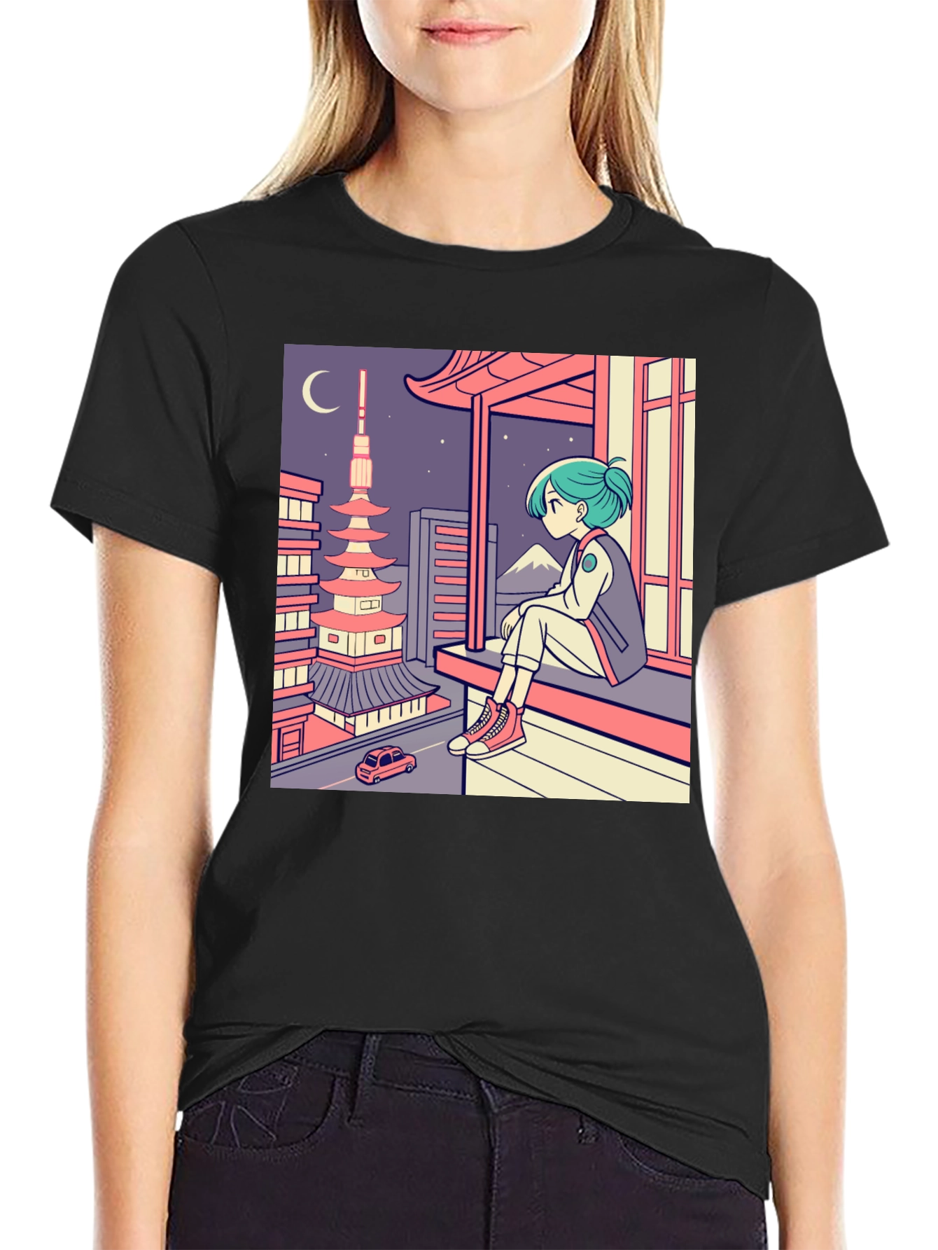 Anime Girl Japan Landscape T-Shirt - 2