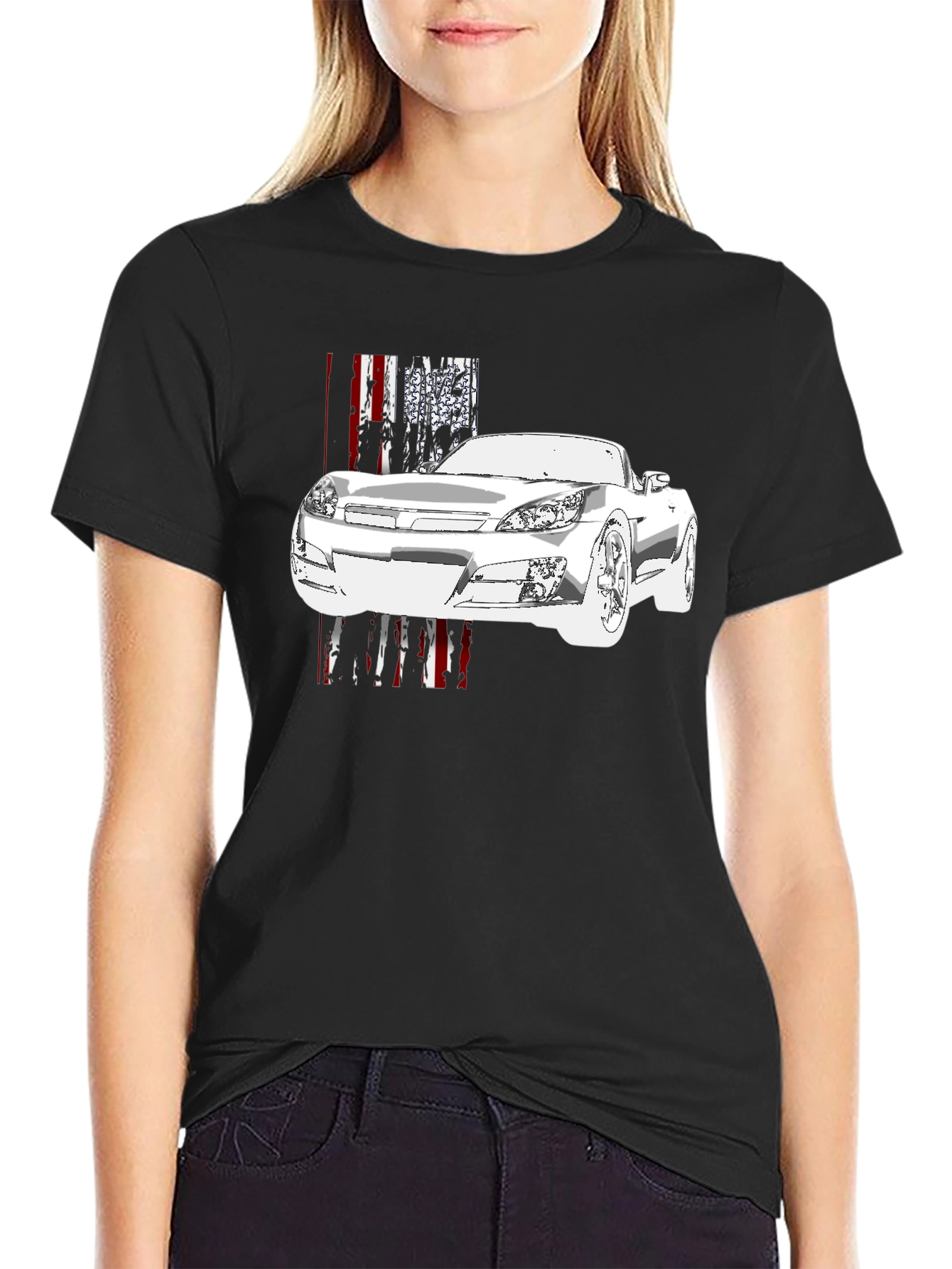 Black Car Graphic Black T-Shirt view 2