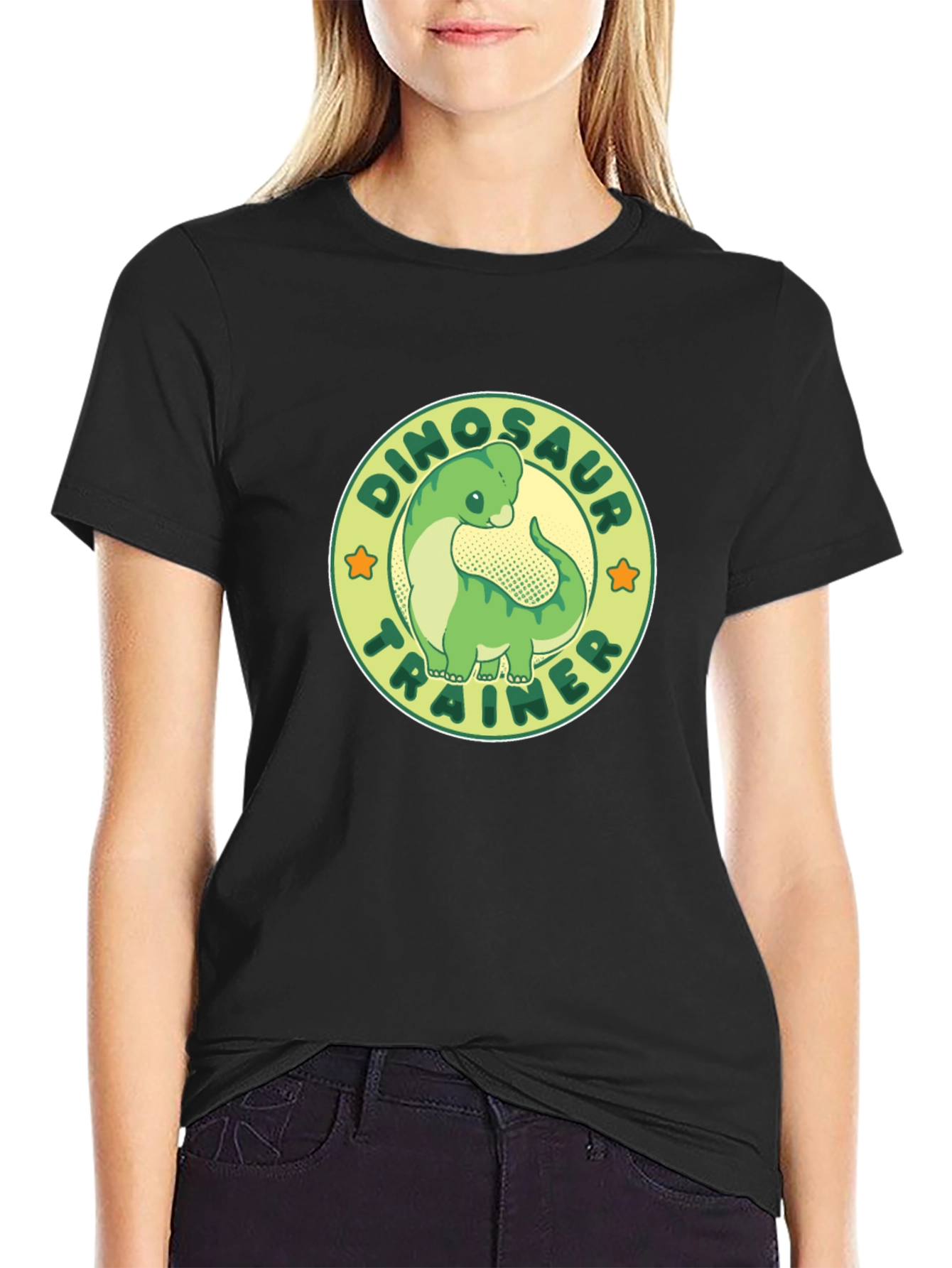 Black Dinosaur Trainer Graphic Black T-Shirt view 2