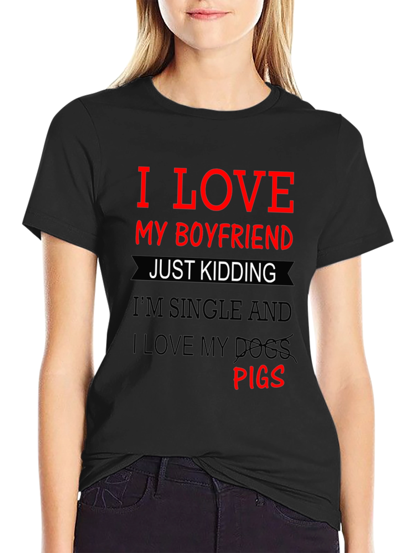 Black I LOVE MY PIGS T-Shirt Novelty Tee Funny Slogan Gift view 2