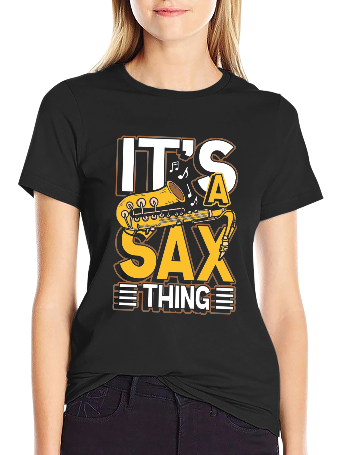 Black It's A Sax Thing T-Shirt - Musical Instrument Tee view 2
