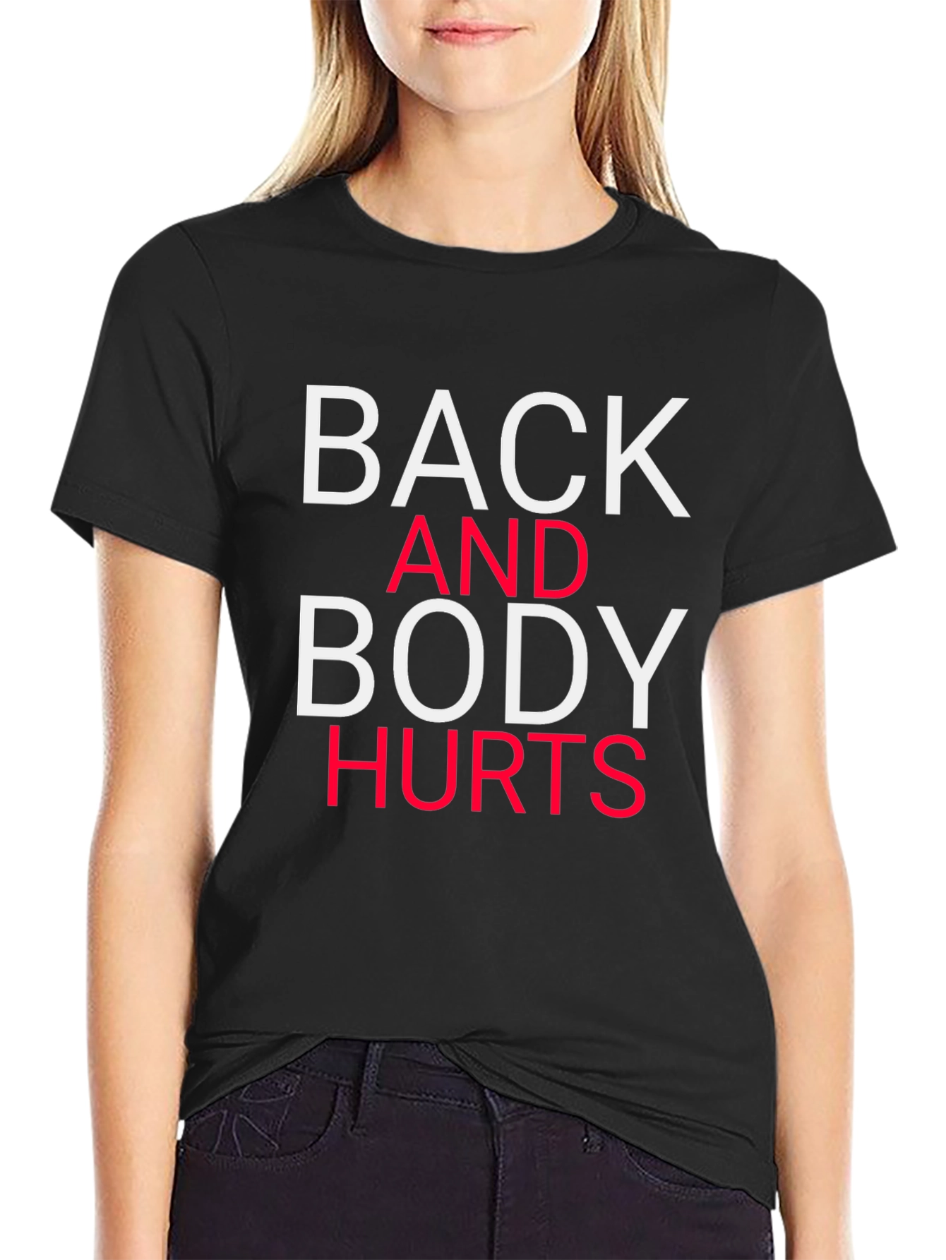 Black Back and Body Hurts Graphic Tee - Casual Comfort view 2