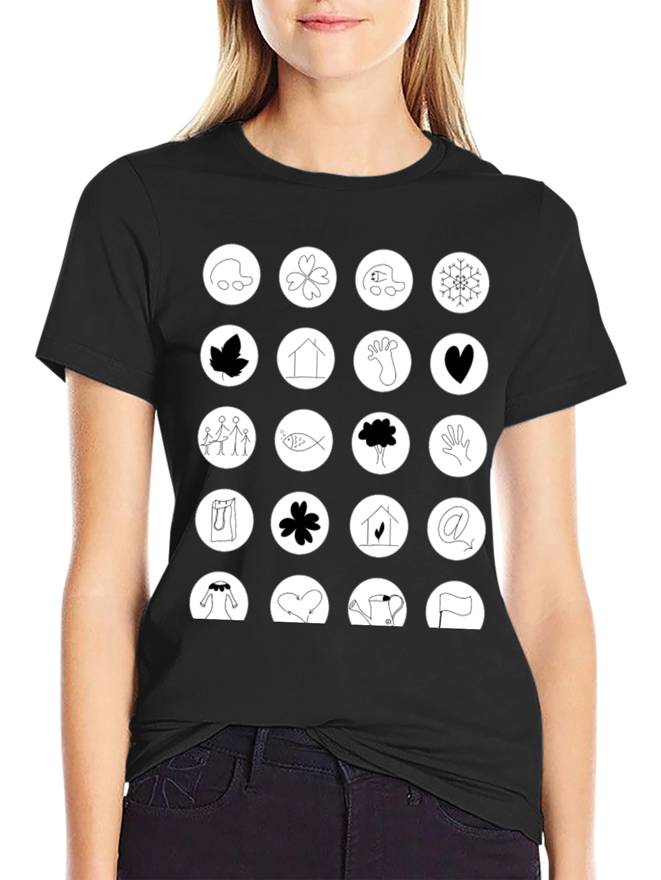 Black Symbol Art Graphic T-Shirt: Unique Icon Design view 2