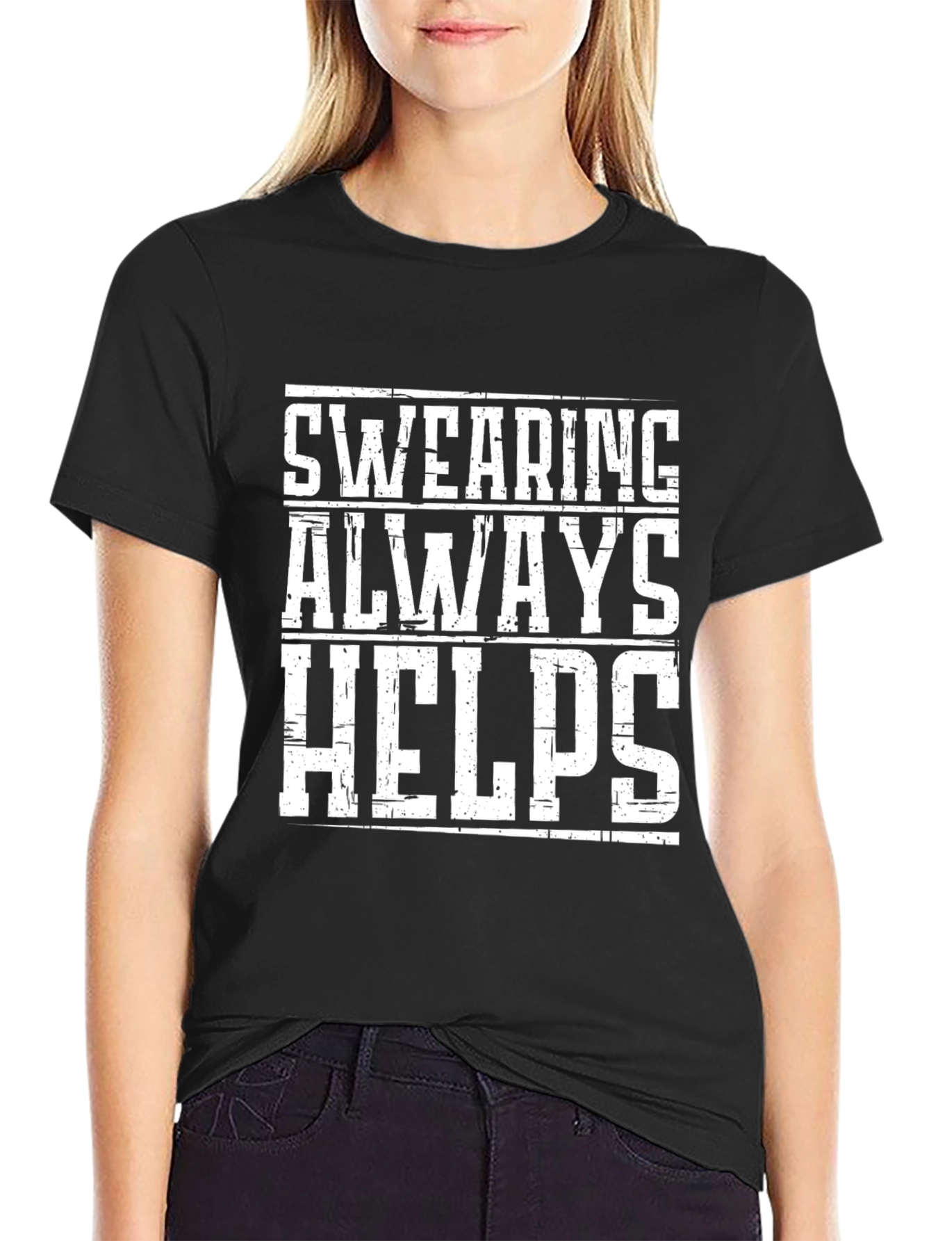 Black Swearing Always Helps Graphic Tee view 2