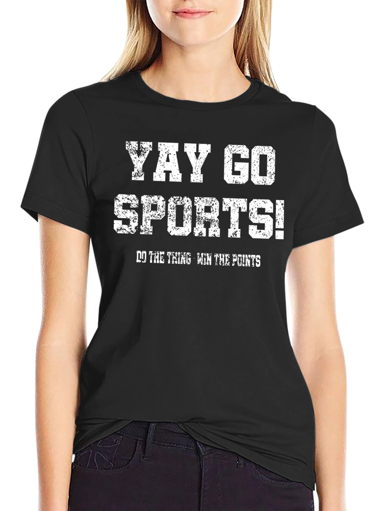 Black Yay Go Sports! Graphic T-Shirt view 2