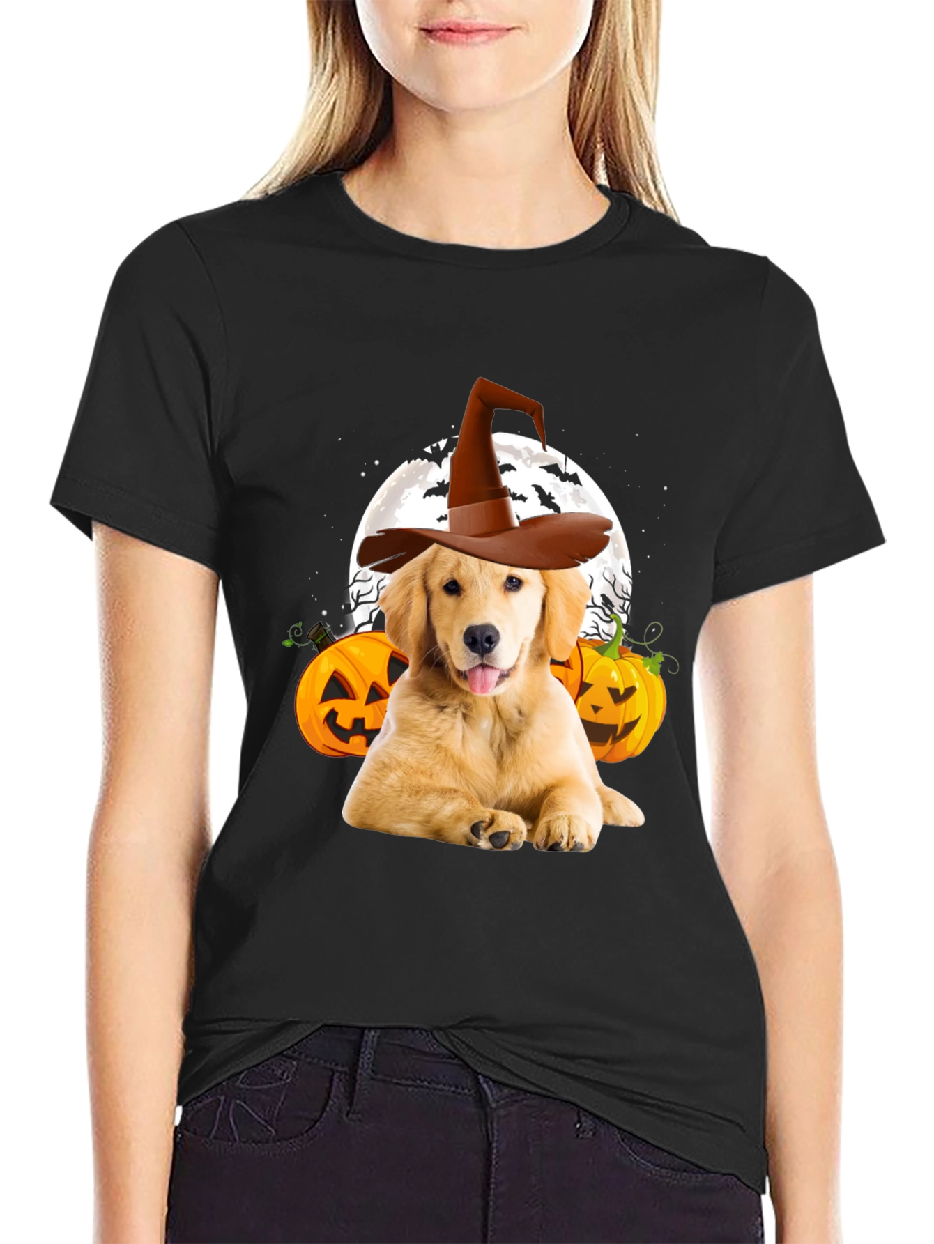 Black Halloween Dog T-Shirt view 2