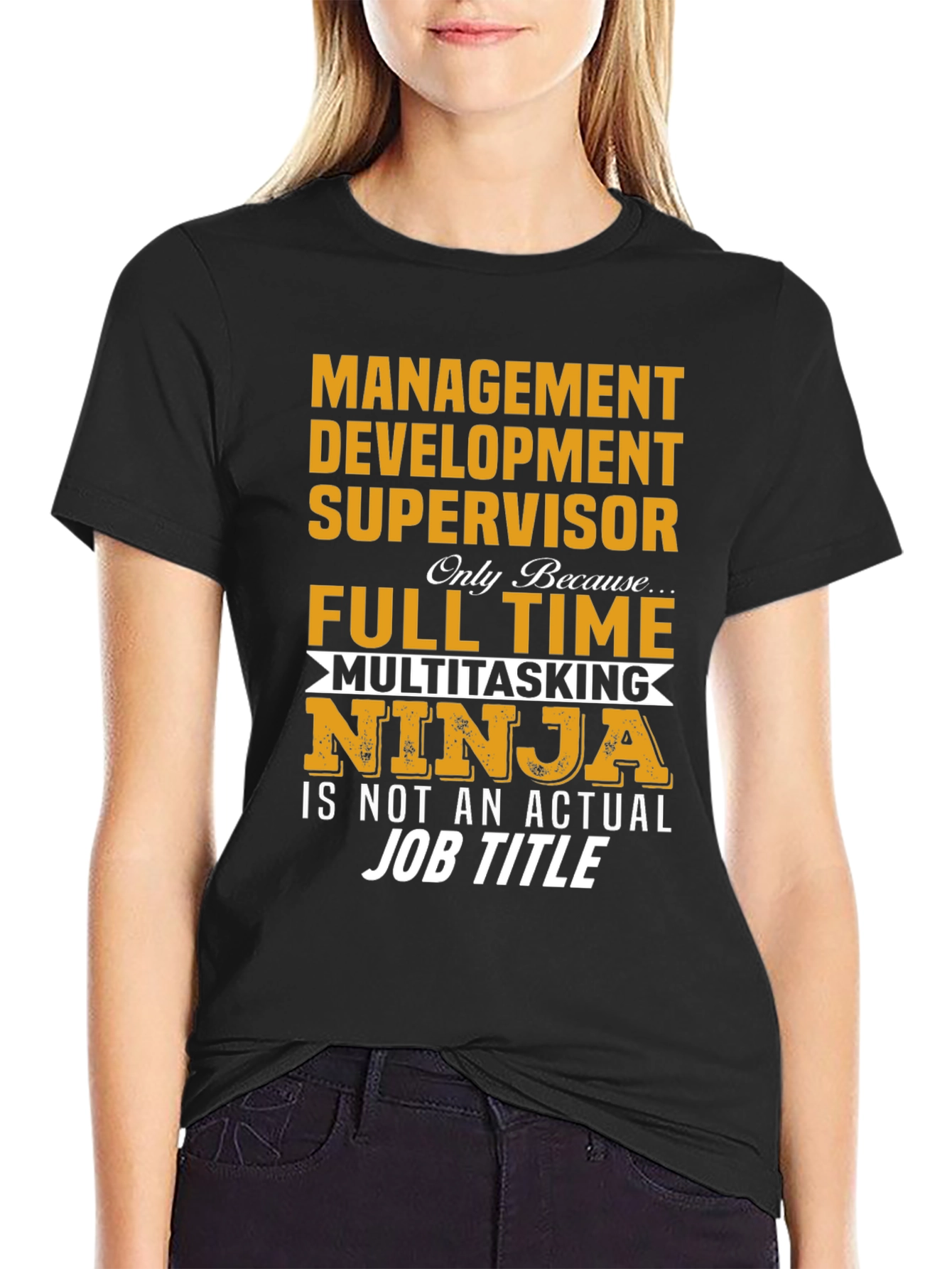 Black Funny Management Development Supervisor T-Shirt view 2