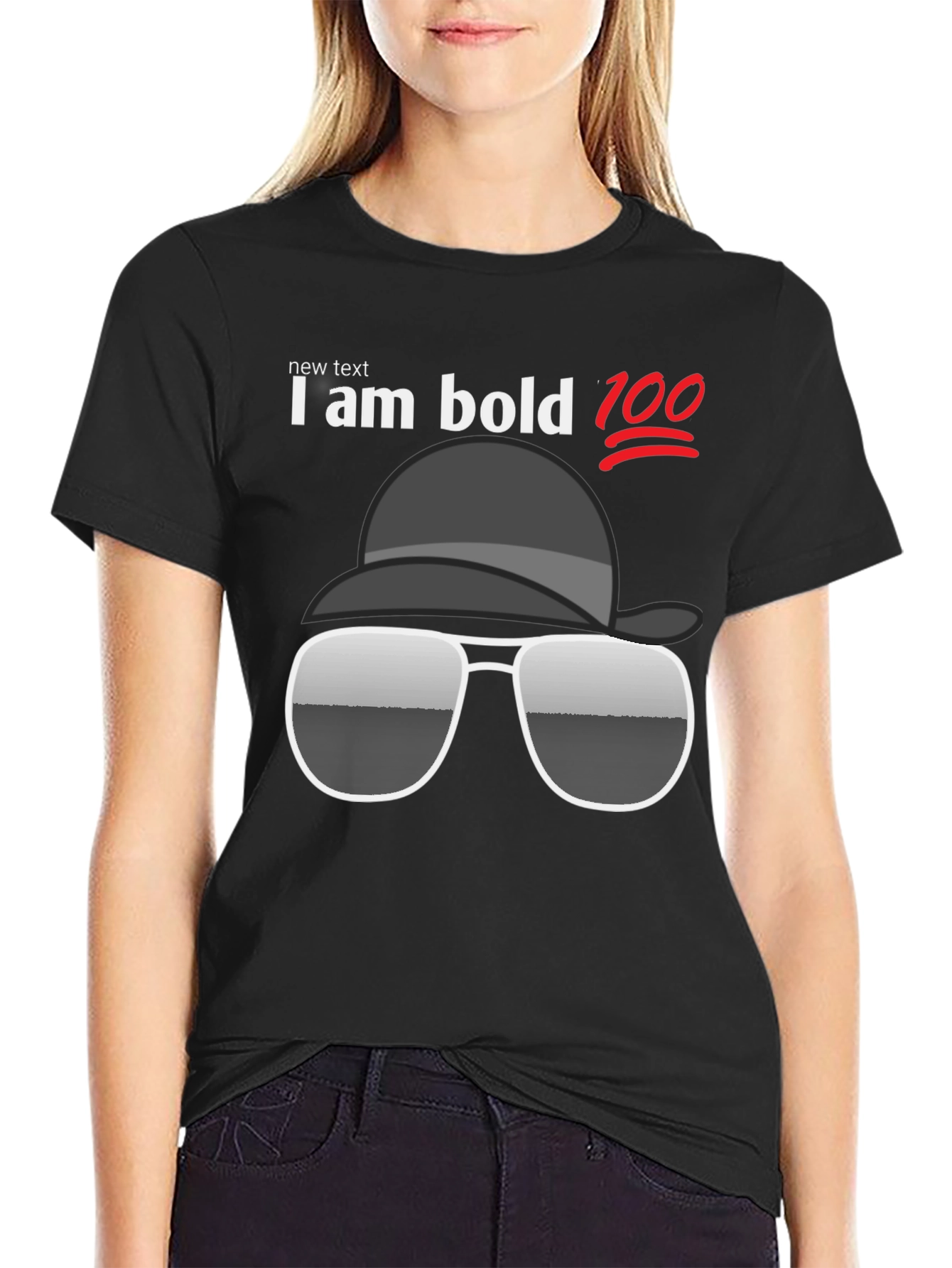 Black I Am Bold T-Shirt - Cool Graphic Tee view 2
