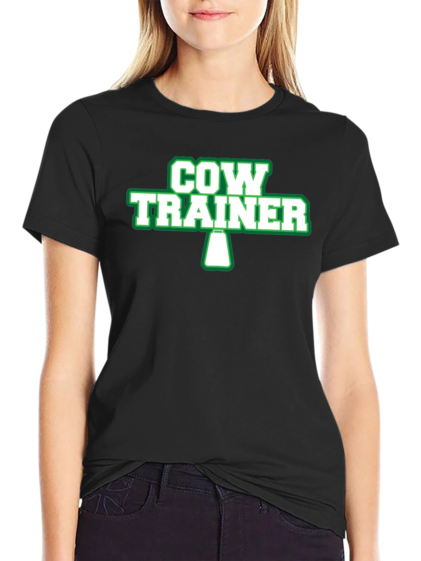 Black Cow Trainer Graphic Tee - Funny Agriculture Shirt view 2