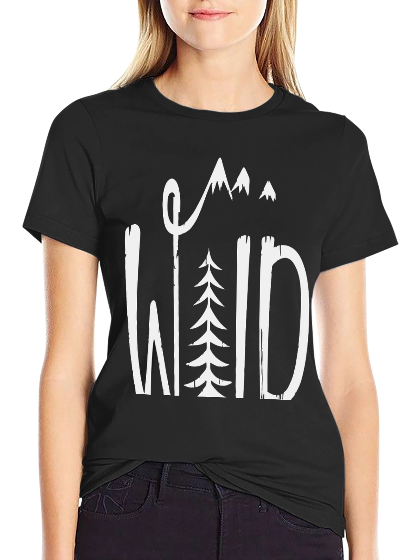 Black Wild Adventure Black Graphic T-Shirt view 2