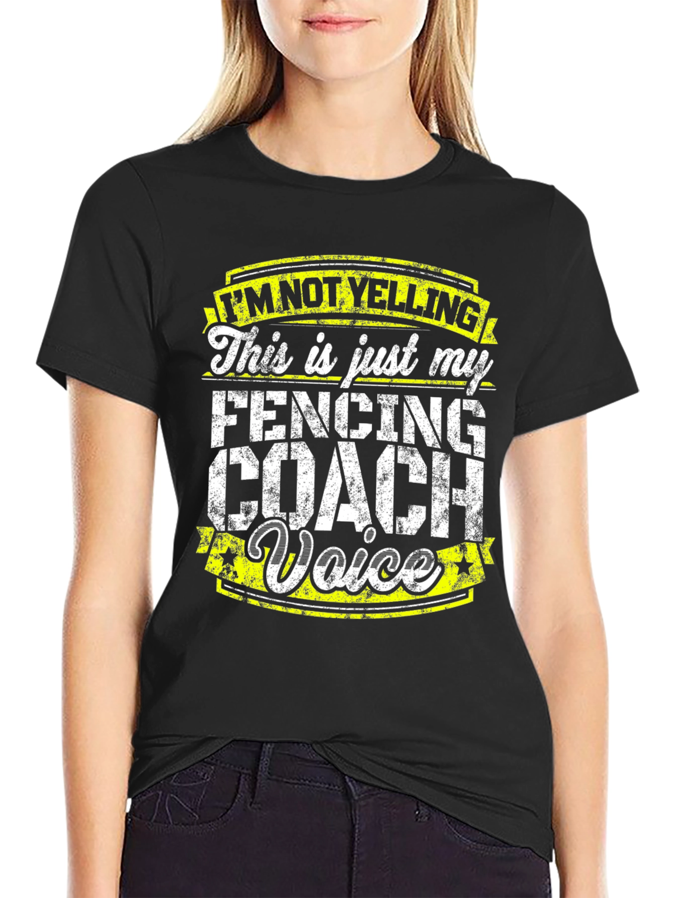 Black Fencing Coach Voice T-Shirt - Funny Gift for Fencing Lovers view 2