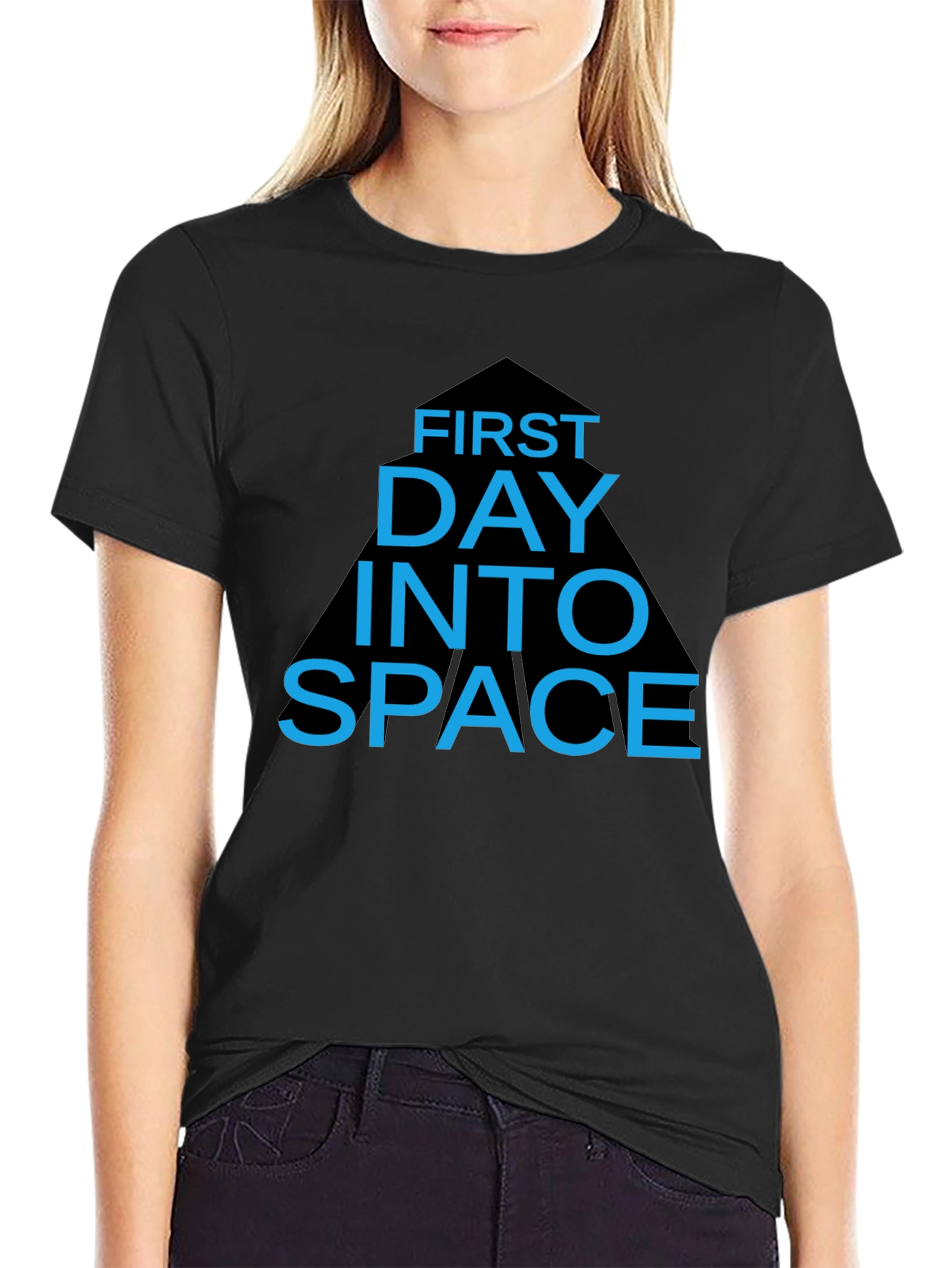 Black First Day Into Space Graphic T-Shirt view 2