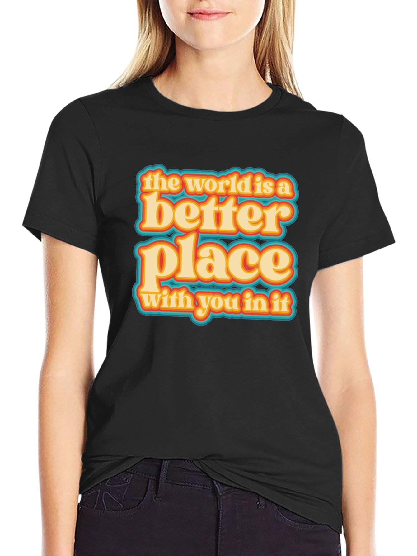 Black Better Place T-Shirt - Positive Graphic Tee view 2