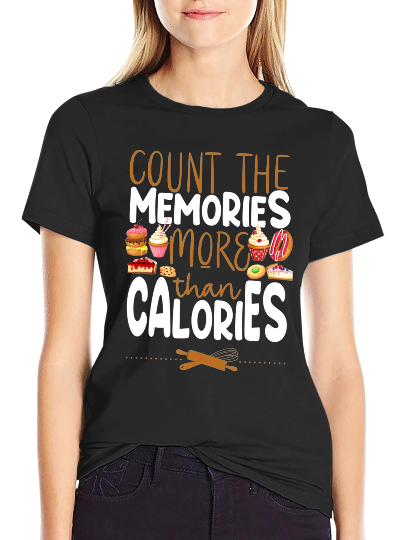 Black Count Memories Not Calories T-Shirt view 2