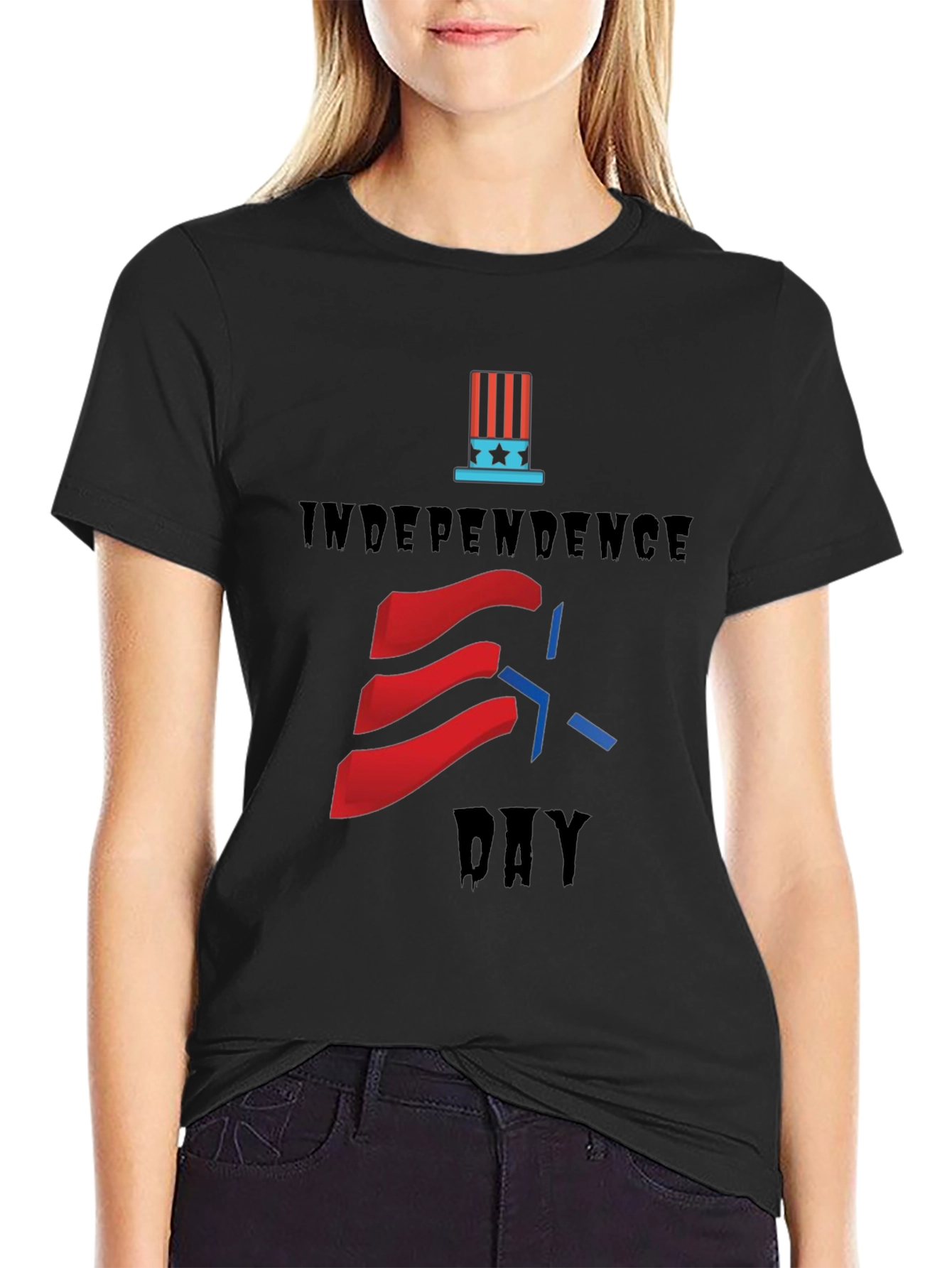 Black Independence Day Graphic T-Shirt view 2