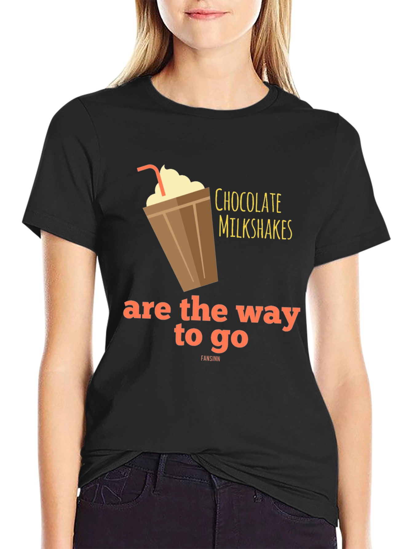Black Chocolate Milkshake T-Shirt - Sweet Tooth Style! view 2