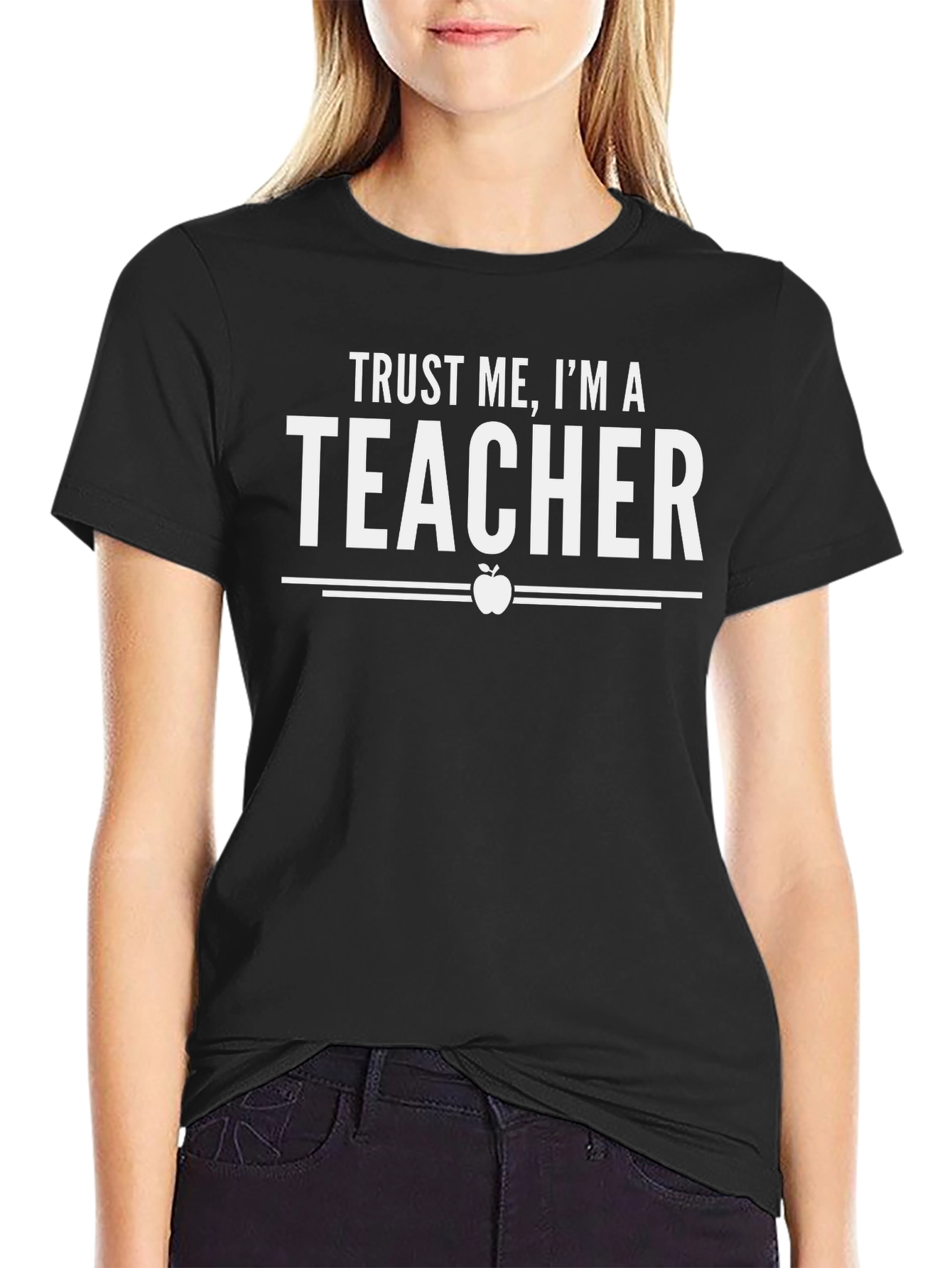 Black Trust Me, I'm A Teacher Graphic T-Shirt view 2