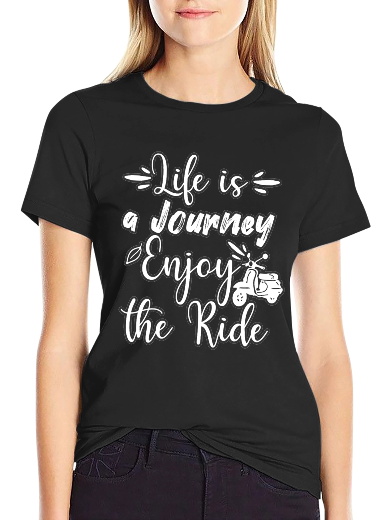 Black Life is a Journey T-Shirt - Enjoy the Ride Graphic Tee view 2