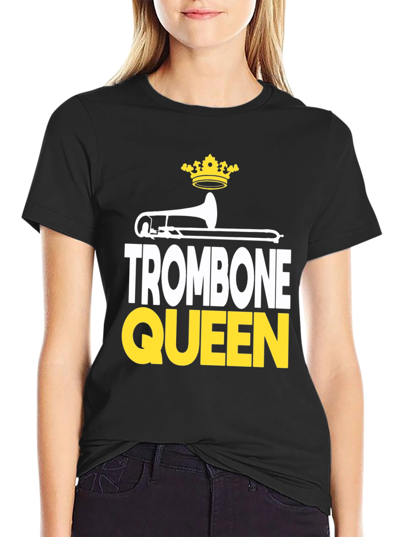 Black Trombone Queen Graphic Tee - Band Lover Apparel view 2