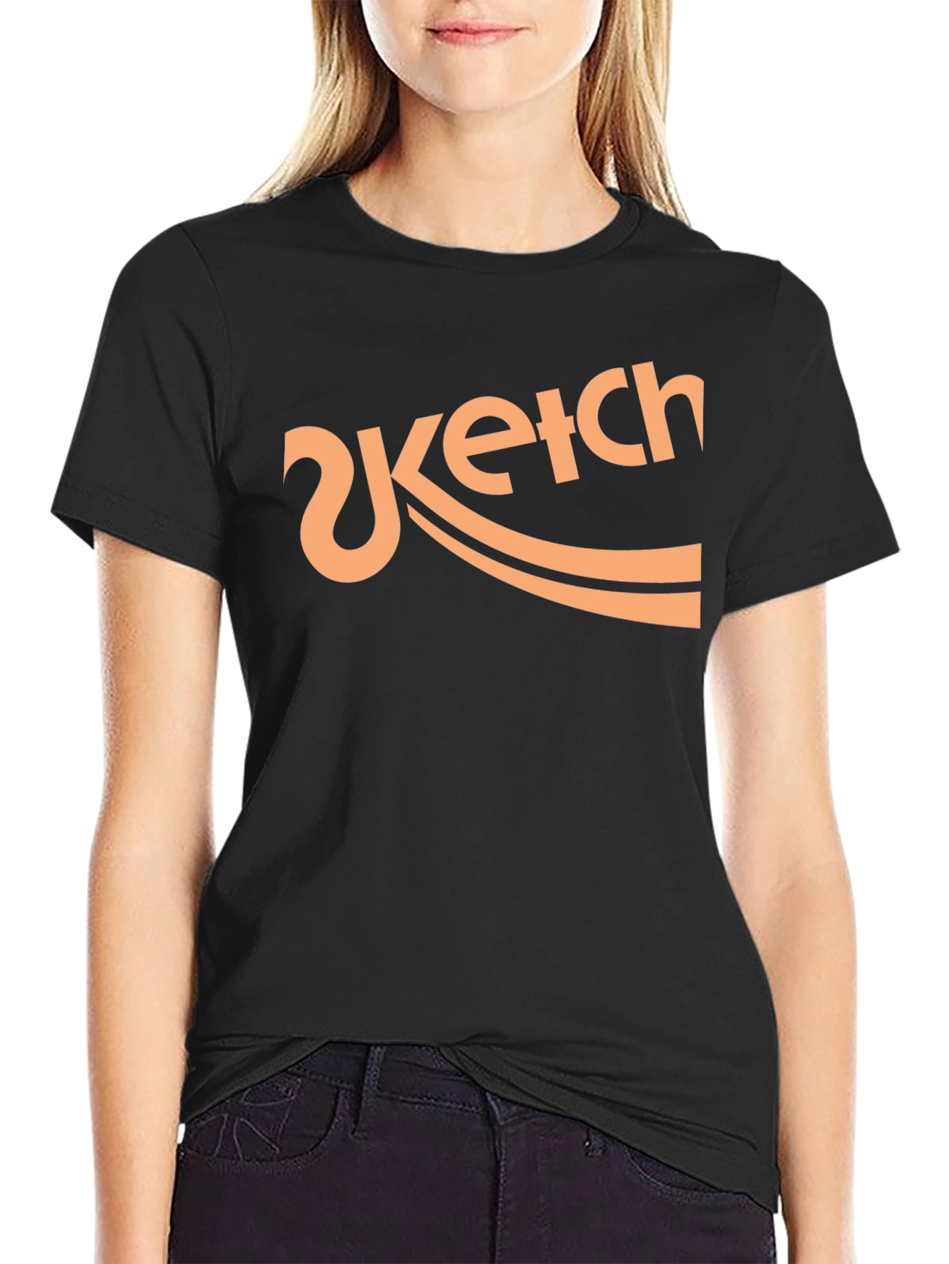 Black Sketch Logo Black T-Shirt Graphic Tee view 2