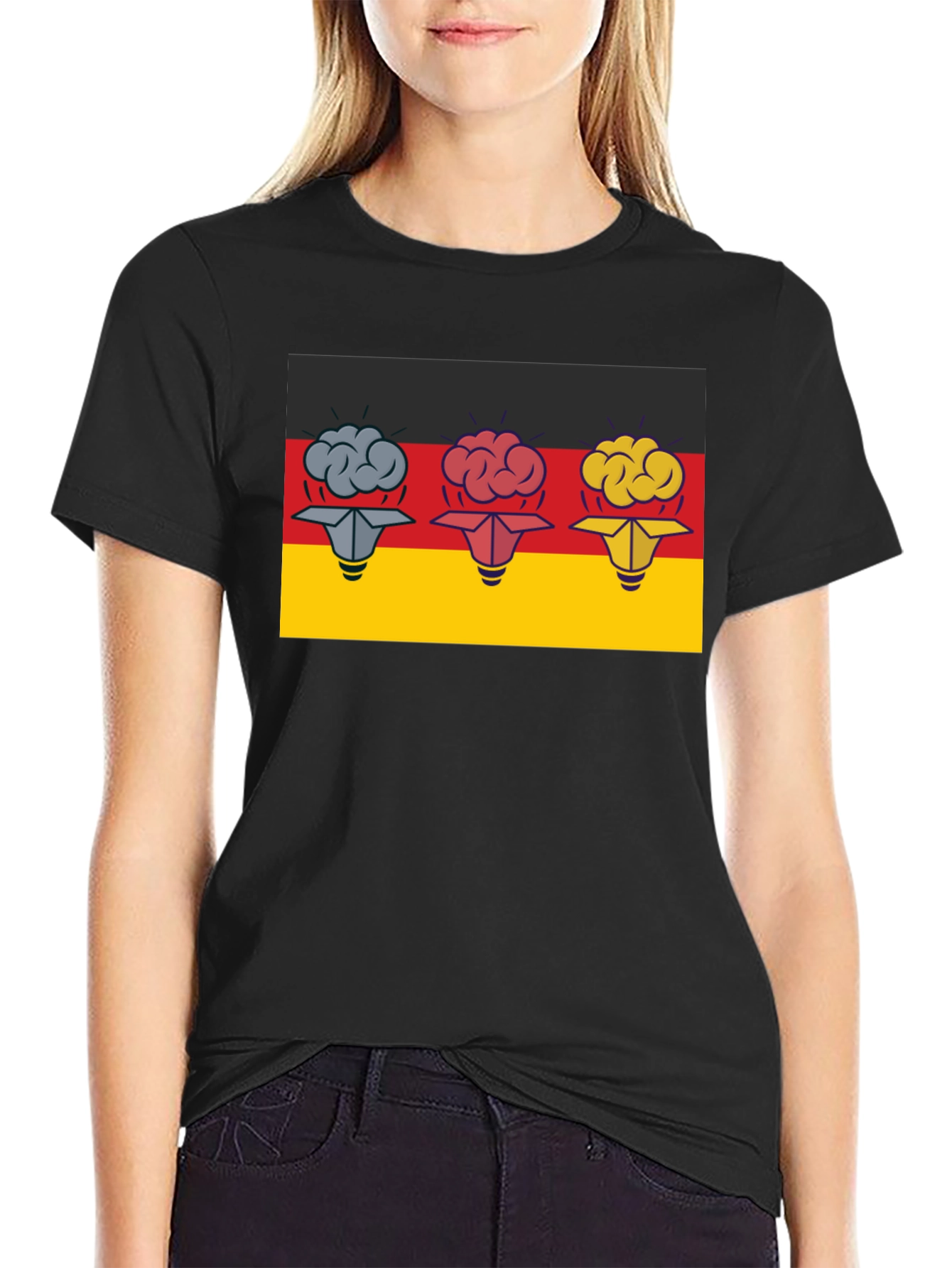 Germany Flag Brain Idea T-Shirt - 2