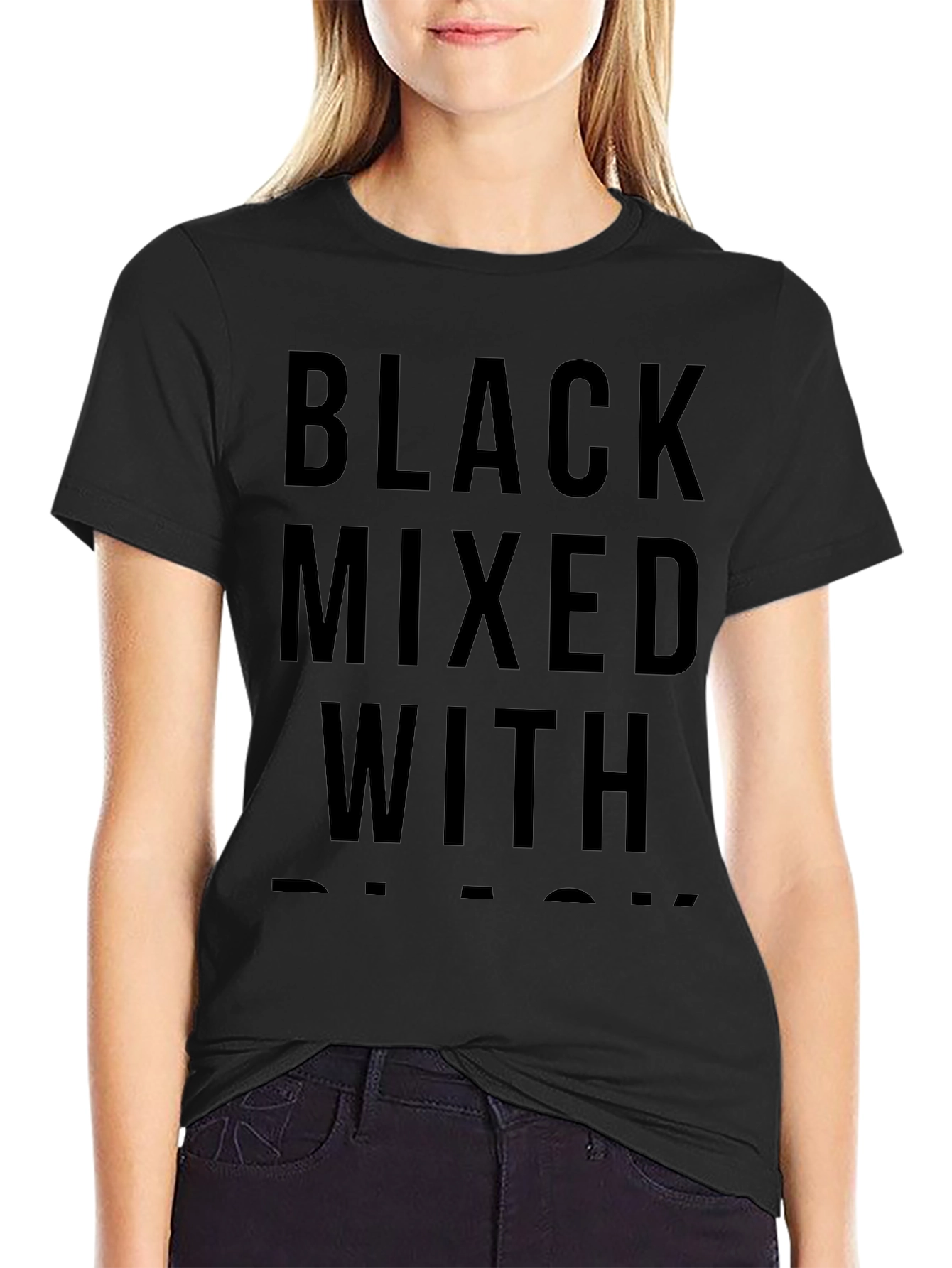 Black Black Mixed With T-Shirt view 2