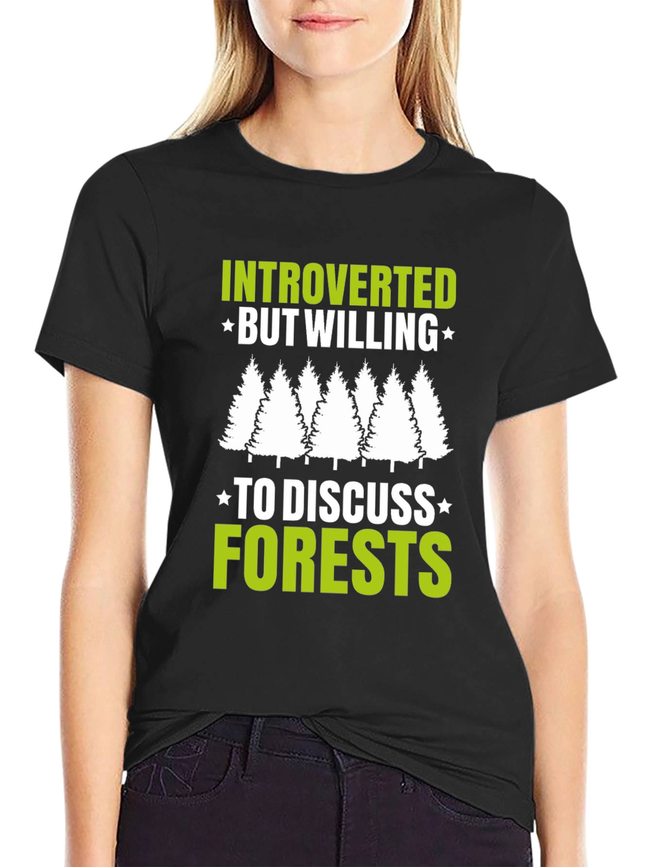 Black Introverted Forest Lover Tee view 2