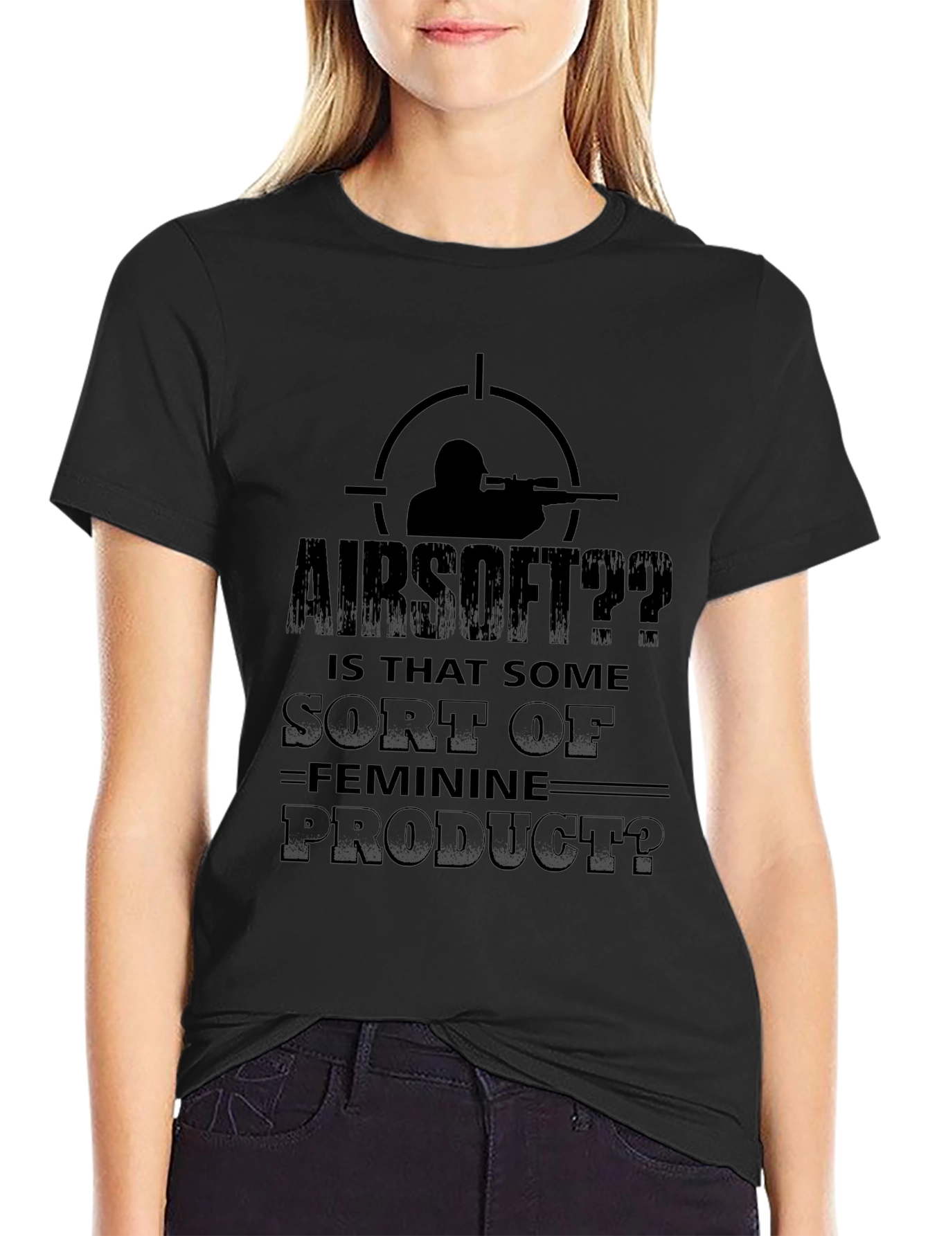 Black Airsoft Masculinity Graphic Tee view 2