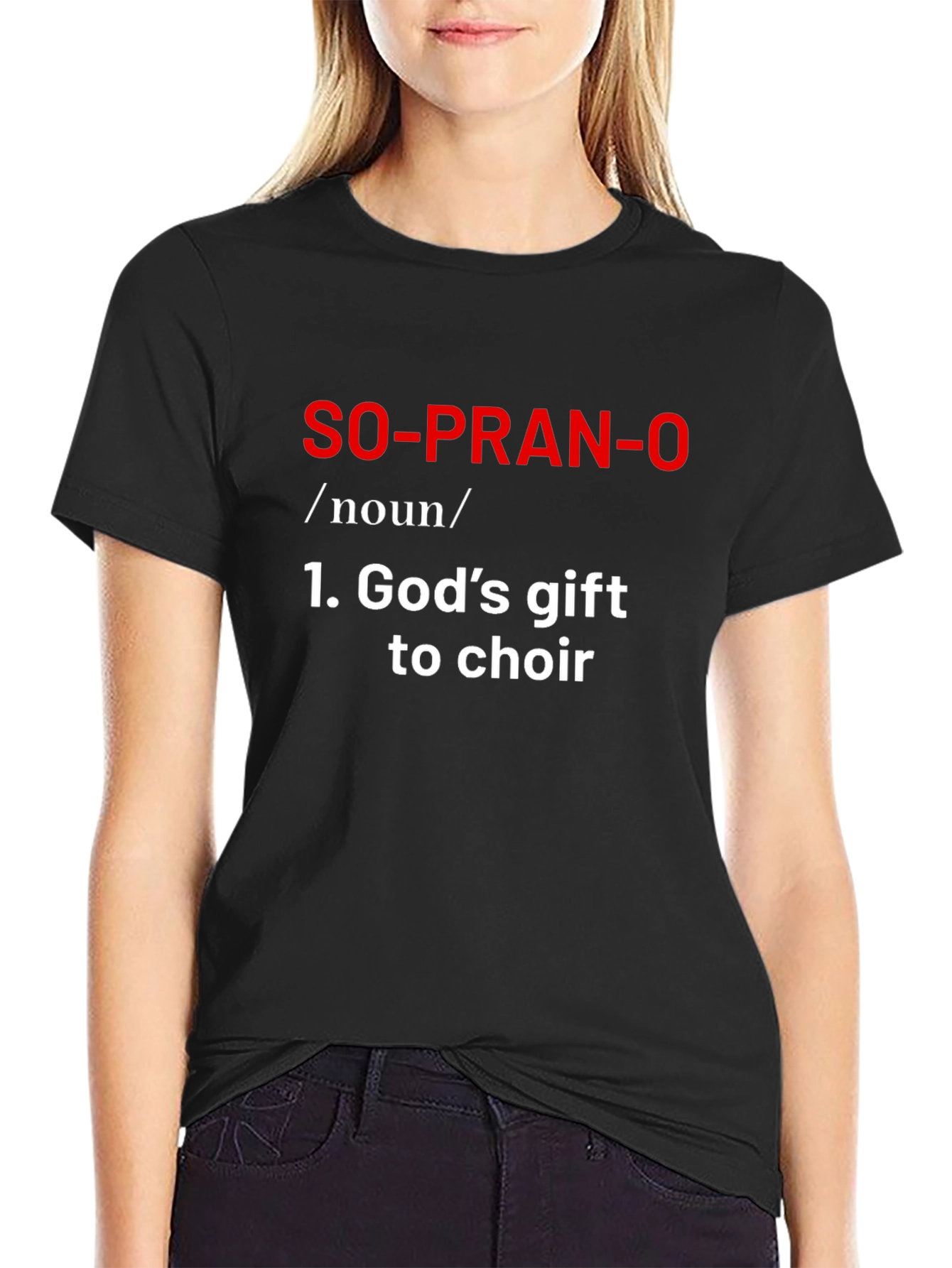 Black Soprano Definition T-Shirt - Choir Gift view 2