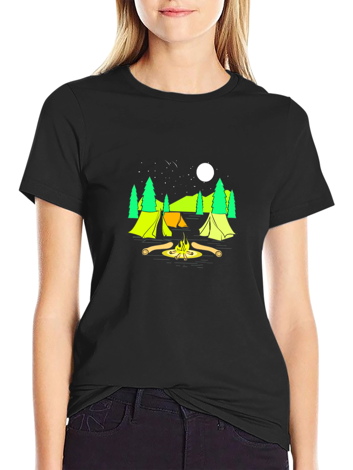 Black Camping Graphic Tee - Adventure Ready! view 2
