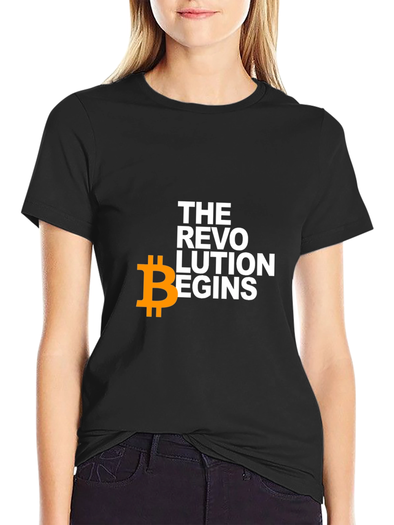 Black Bitcoin Revolution T-Shirt - Crypto Enthusiast Tee view 2