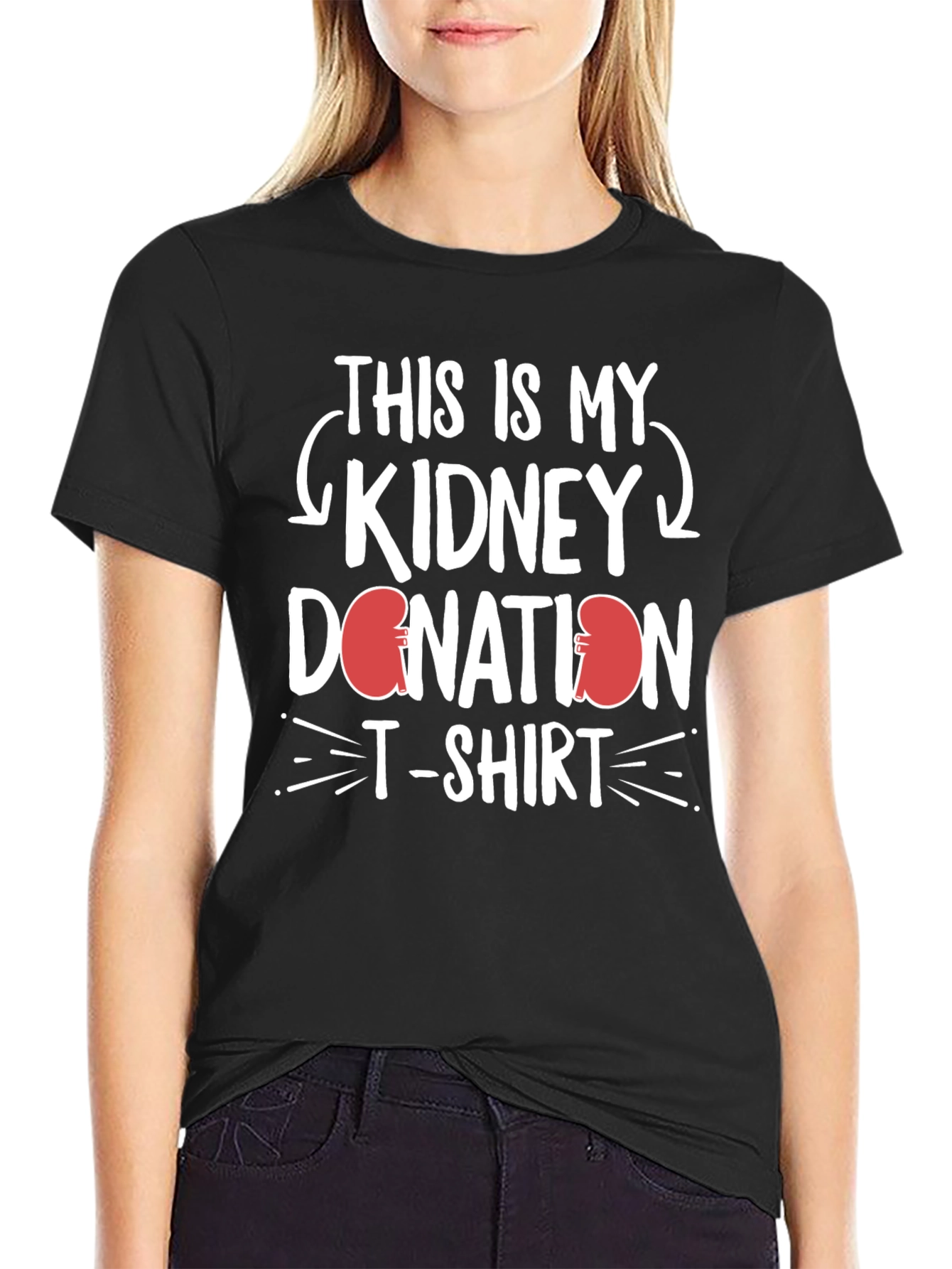 Black Kidney Donation T-Shirt - Support Organ Donation view 2