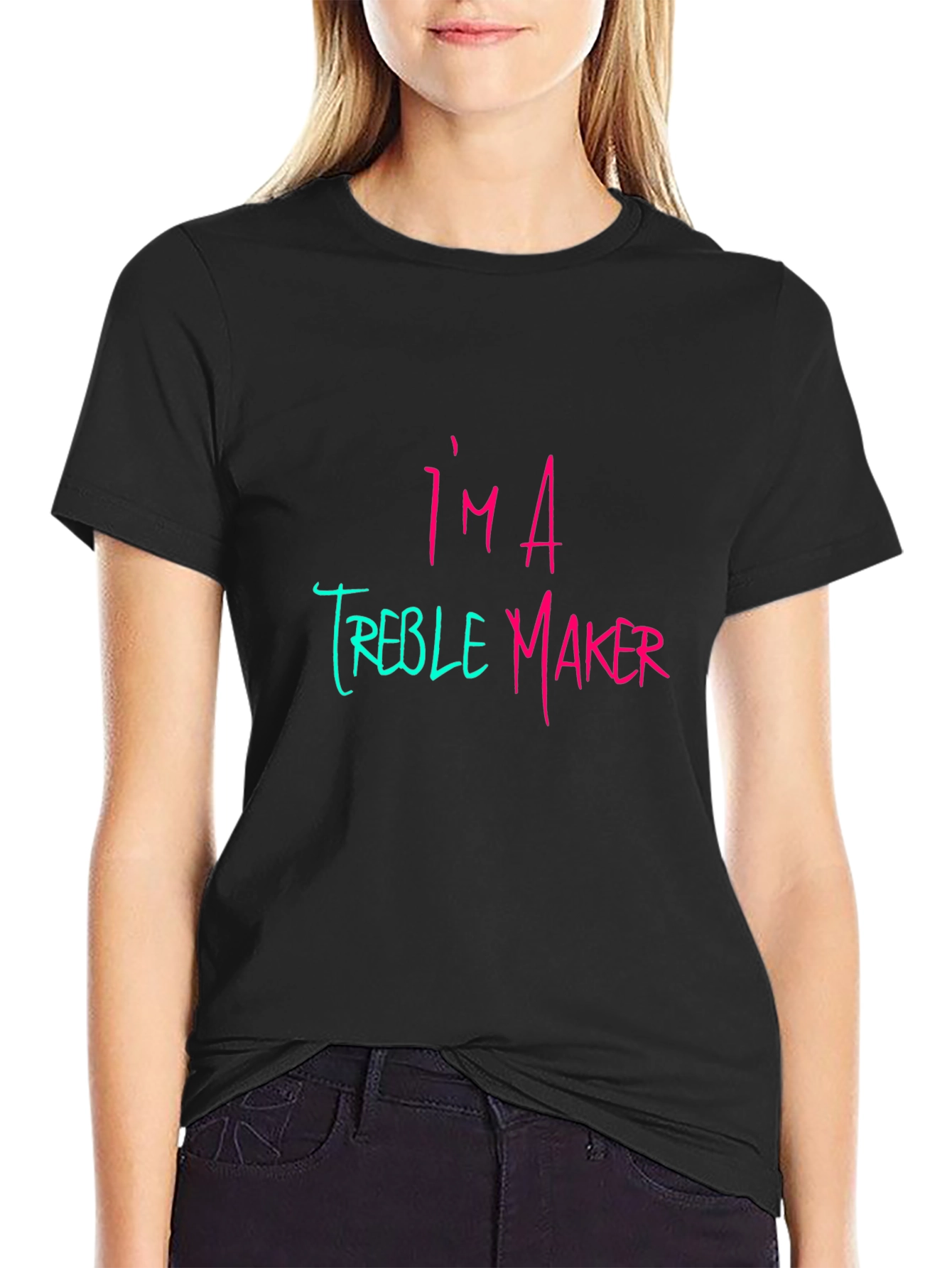 Black I'm A Treble Maker Graphic Tee - Funny Music T-Shirt view 2