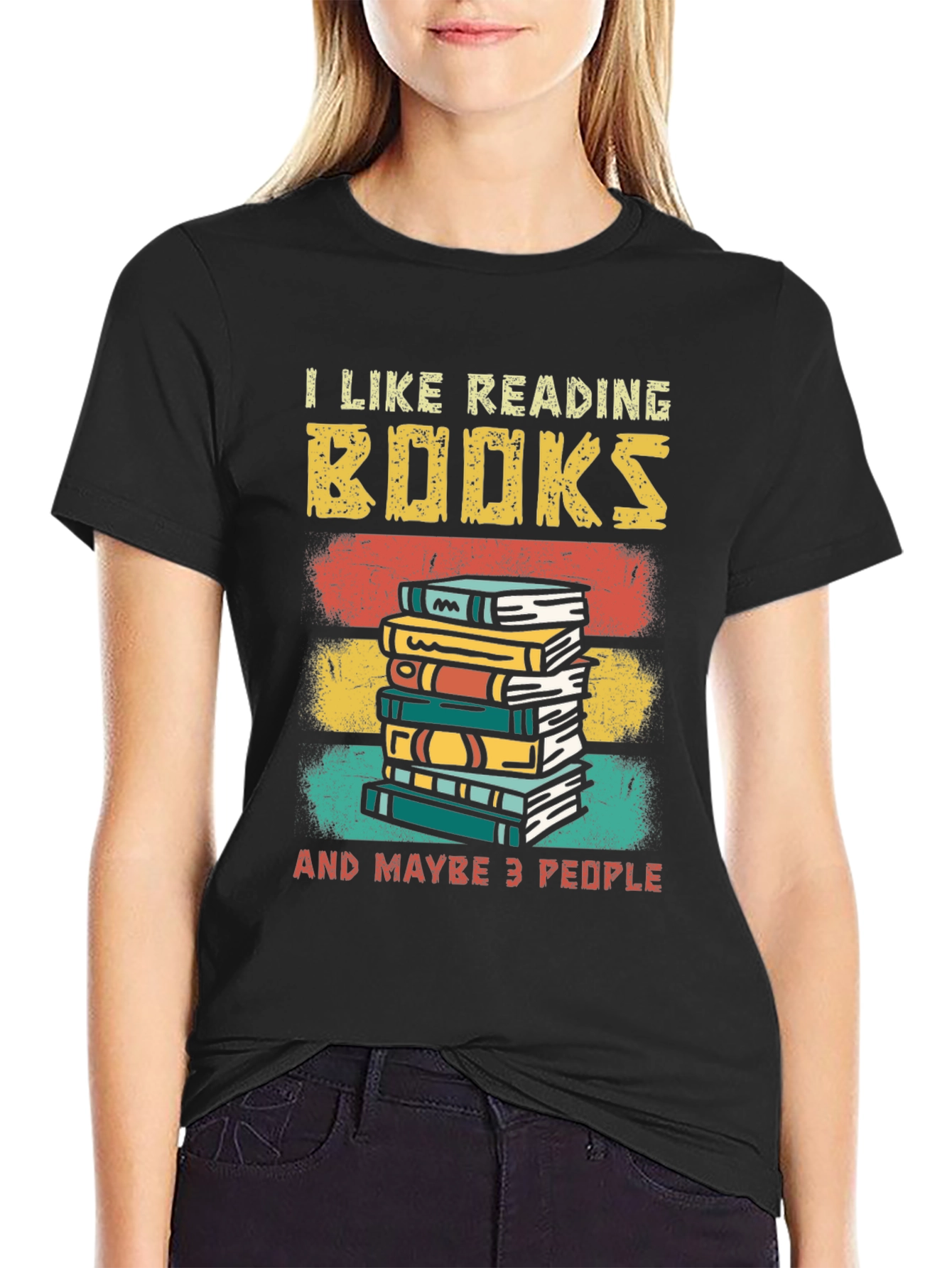 Black I Like Reading Books T-Shirt view 2