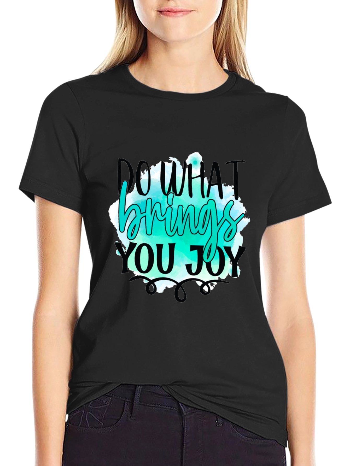 Black Do What Brings You Joy Black Graphic T-Shirt view 2